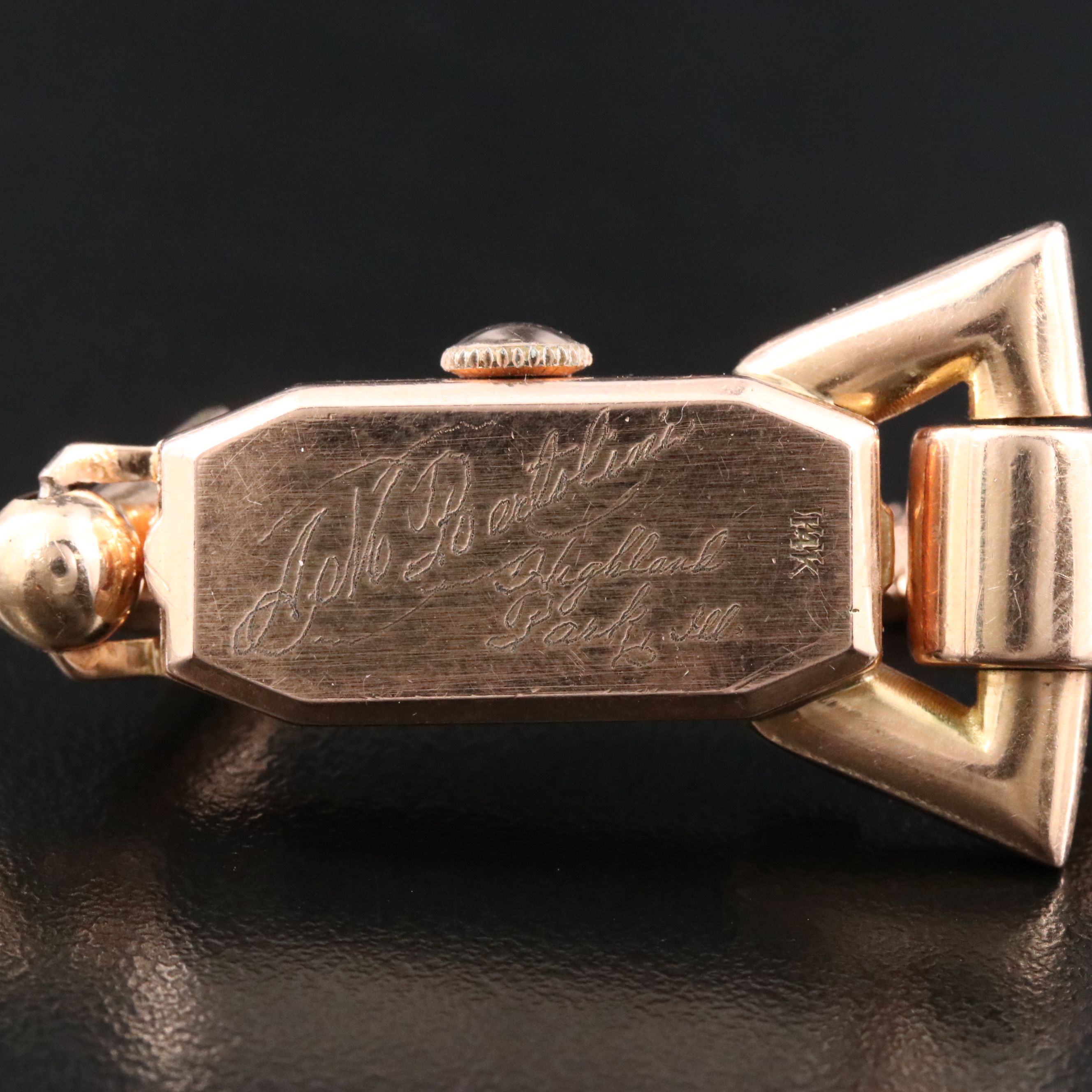 14K Rose Gold Diamond and Ruby Movado Manual Wind Watch