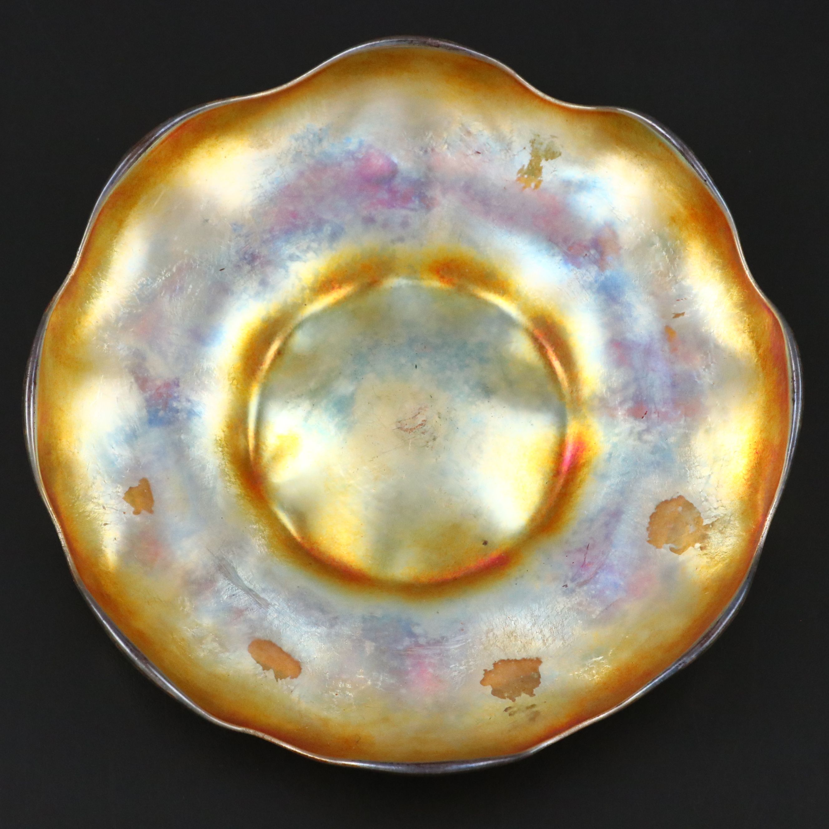 Louis Comfort Tiffany Favrile Art Glass Finger Bowls and Underplates