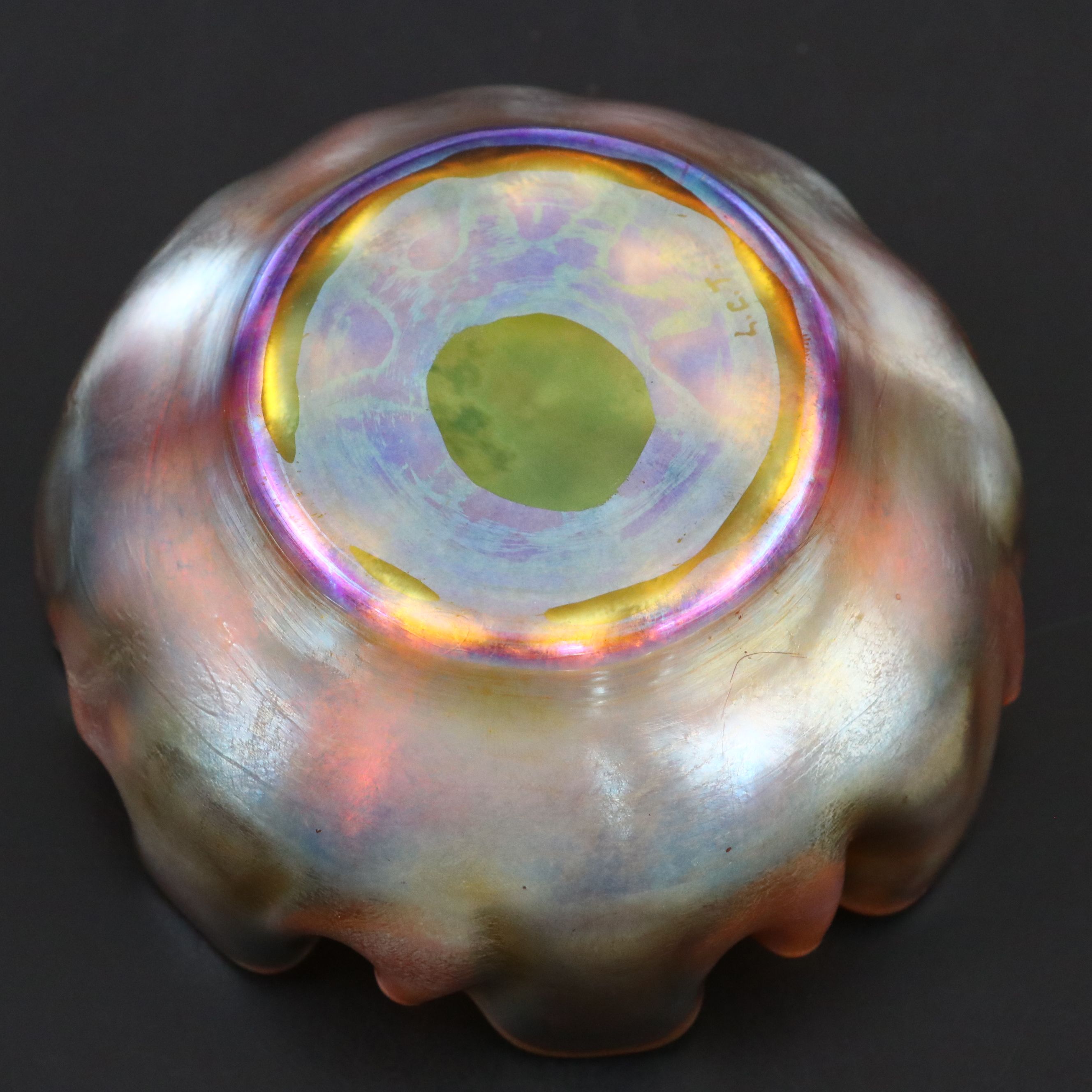 Louis Comfort Tiffany Favrile Art Glass Finger Bowls and Underplates