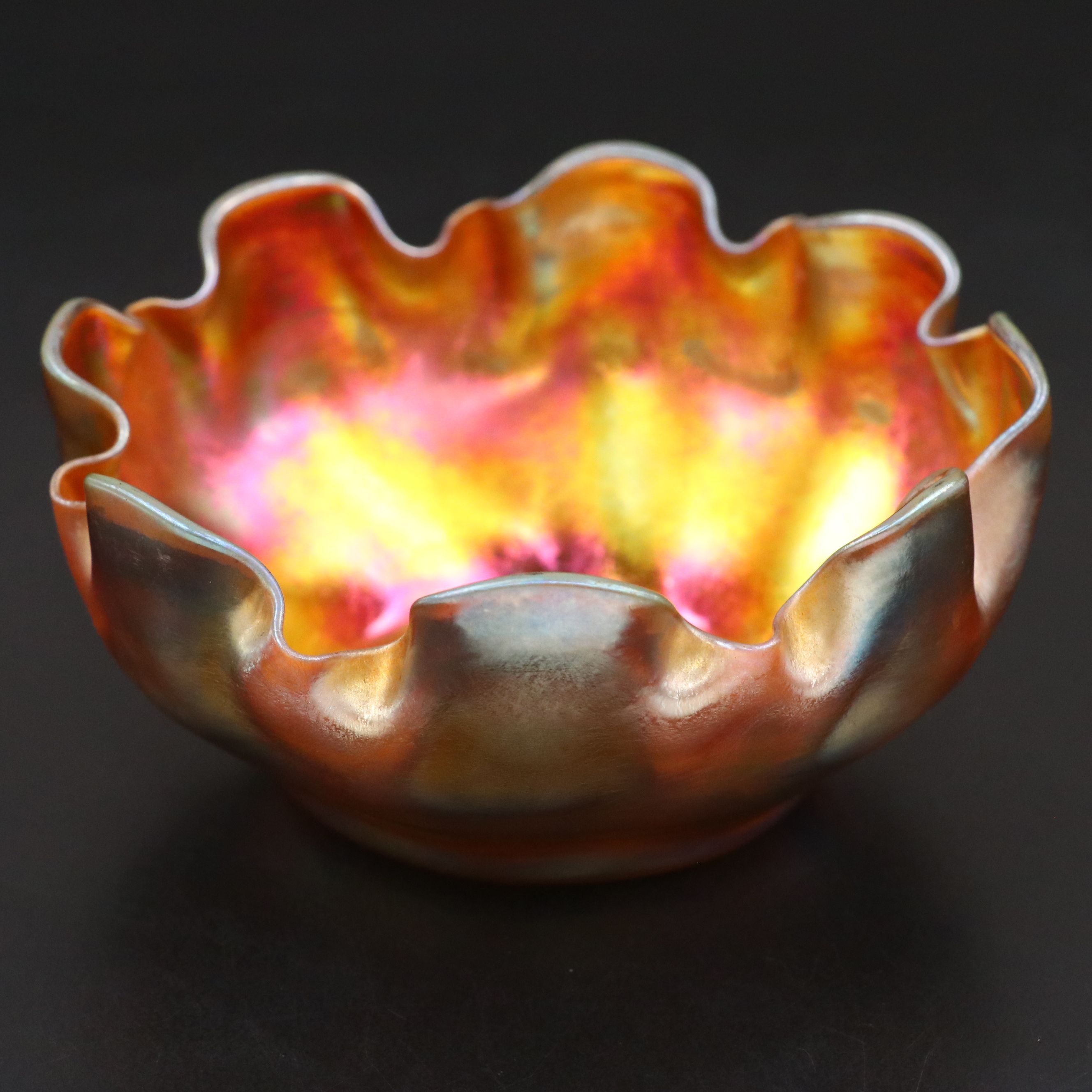 Louis Comfort Tiffany Favrile Art Glass Finger Bowls and Underplates