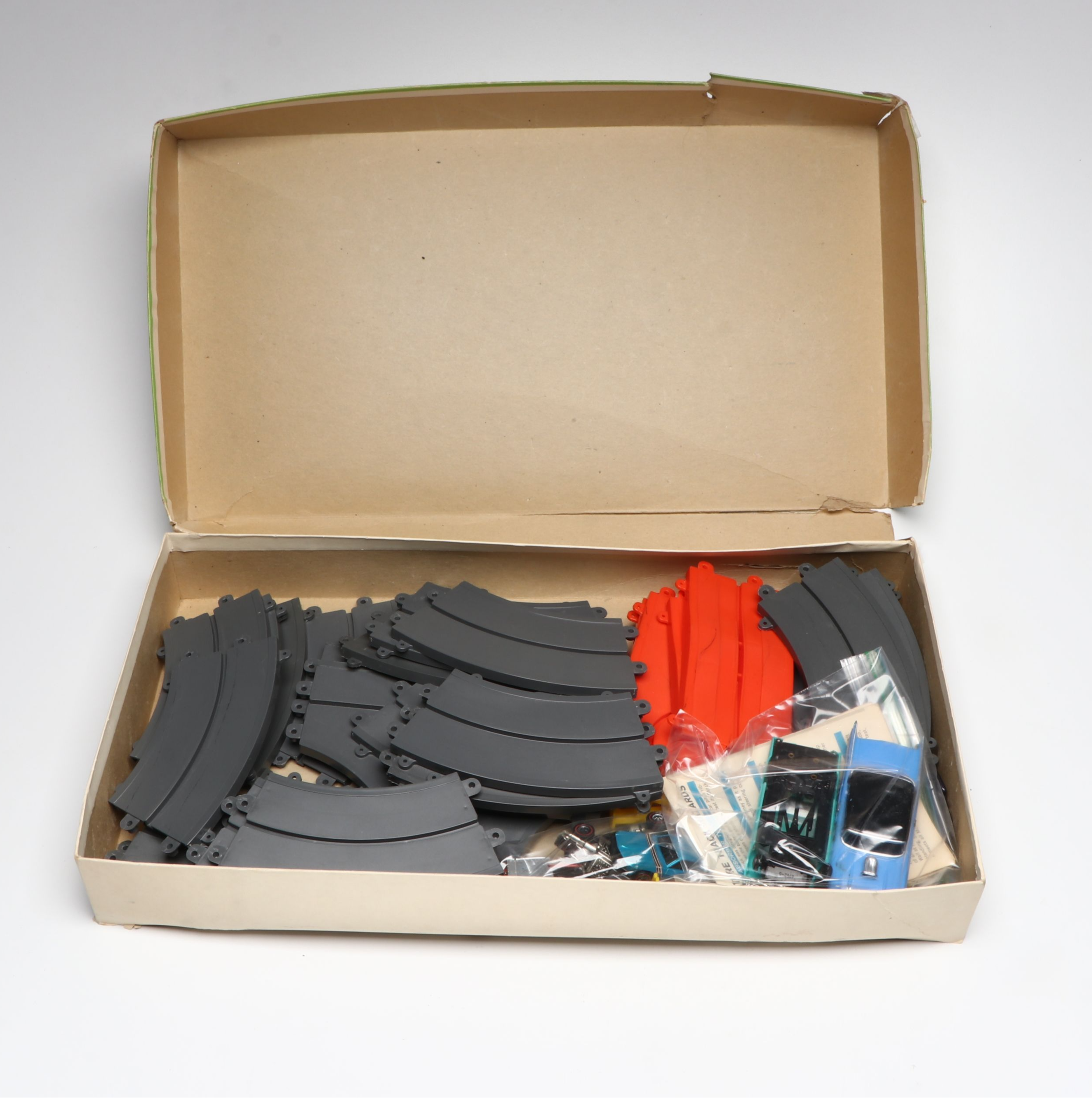 Ideal Track with Other Diecast Toy Cars, Case and Wood Locomotive Kit