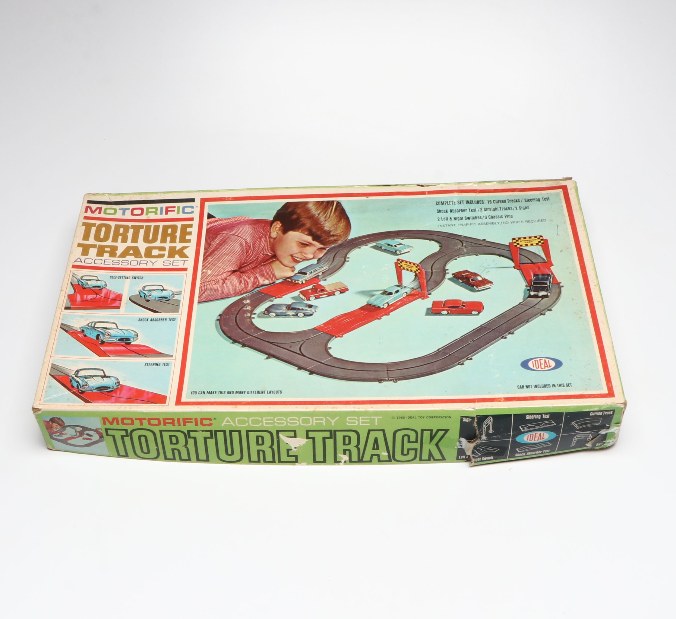 Ideal Track with Other Diecast Toy Cars, Case and Wood Locomotive Kit