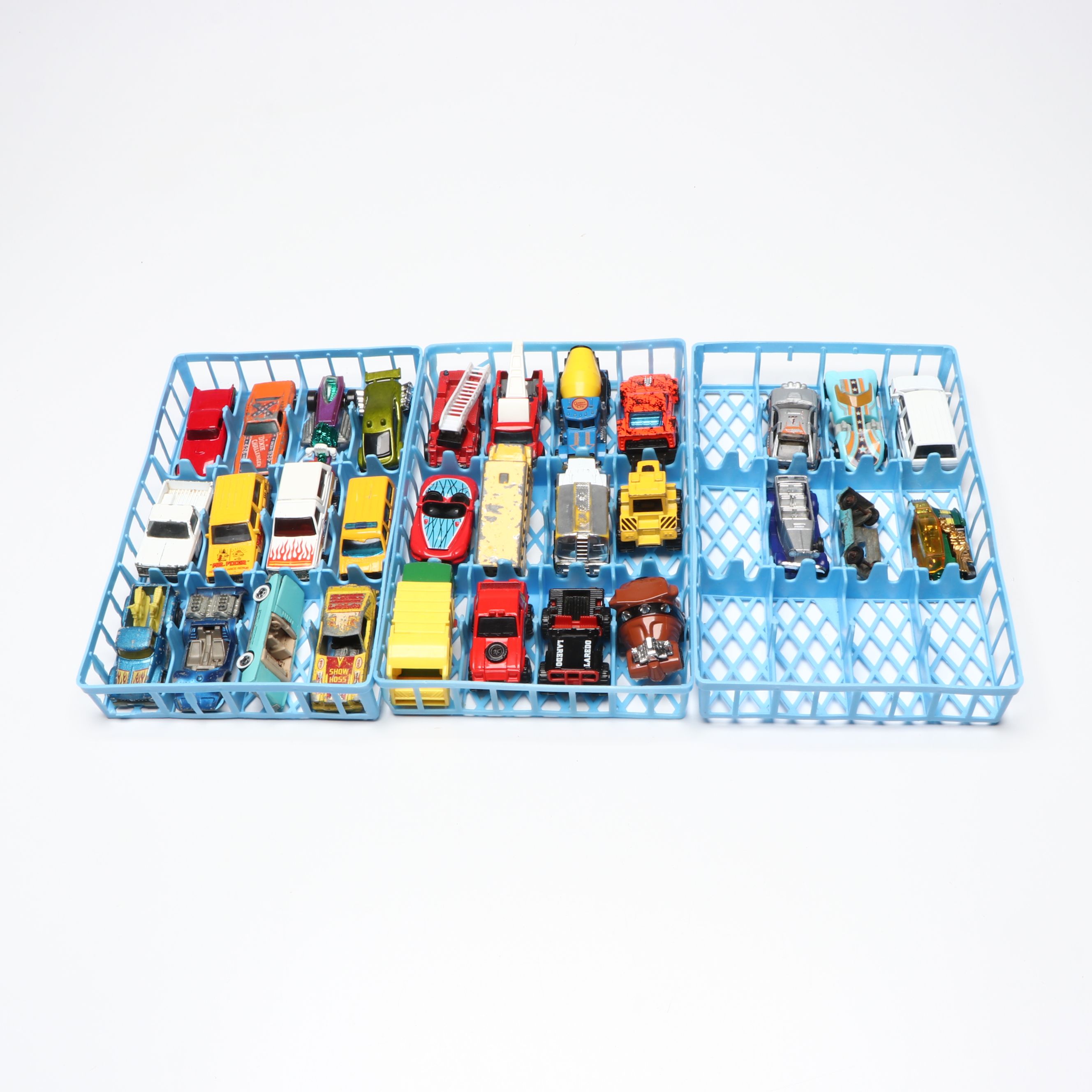 Ideal Track with Other Diecast Toy Cars, Case and Wood Locomotive Kit