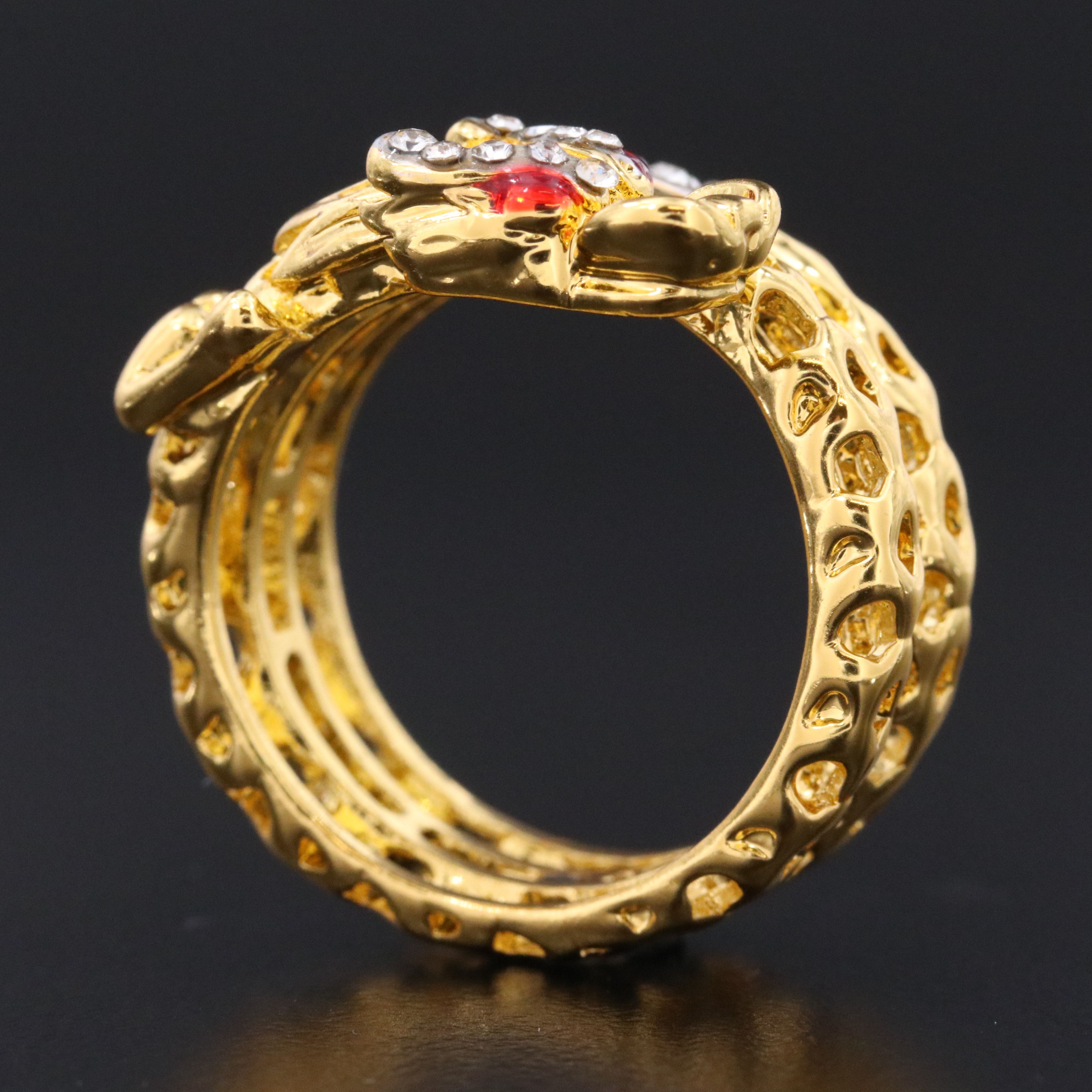 Rhinestone Dragon Wrap Ring