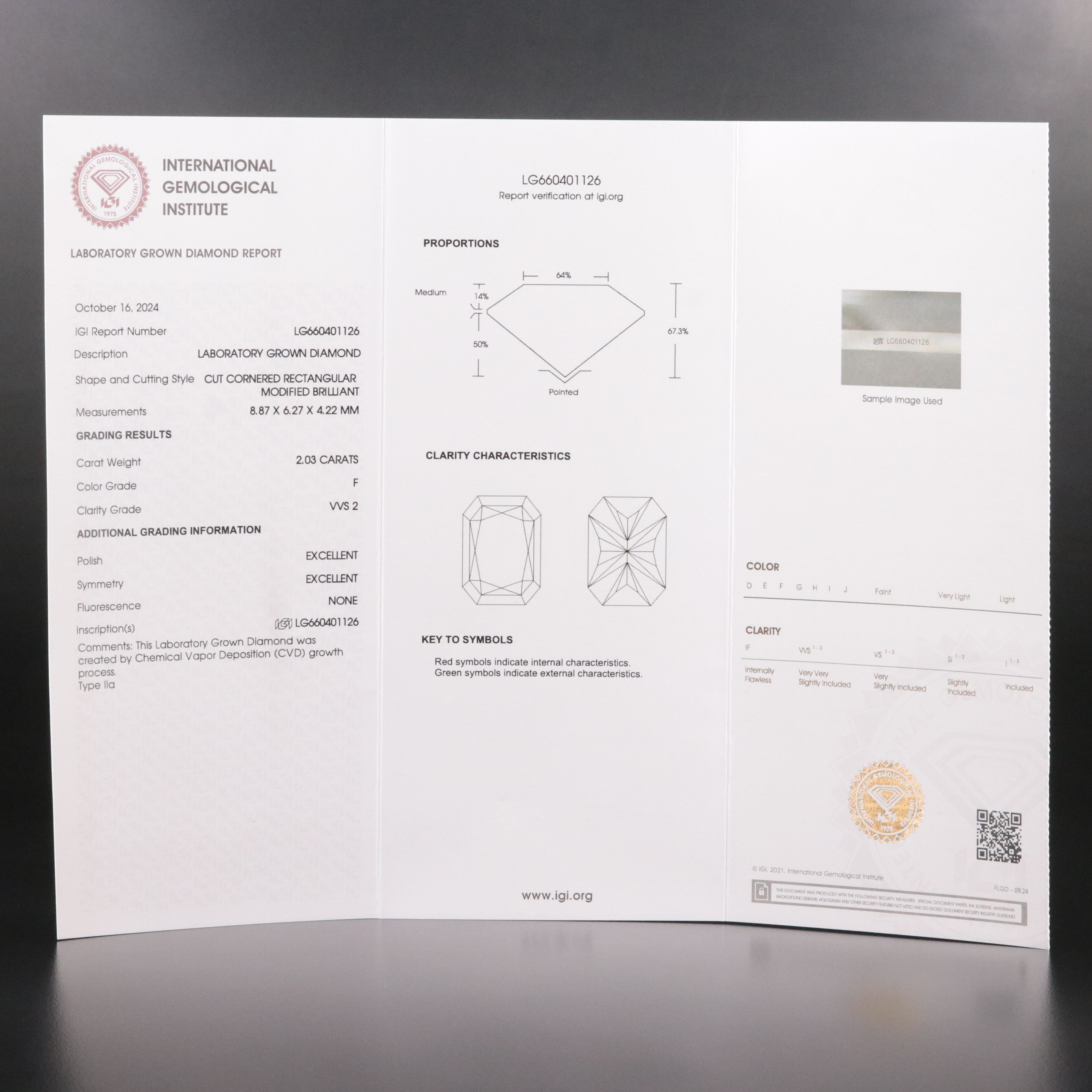18K 2.21 CTW Lab Grown Diamond Ring with IGI Jewelry Report