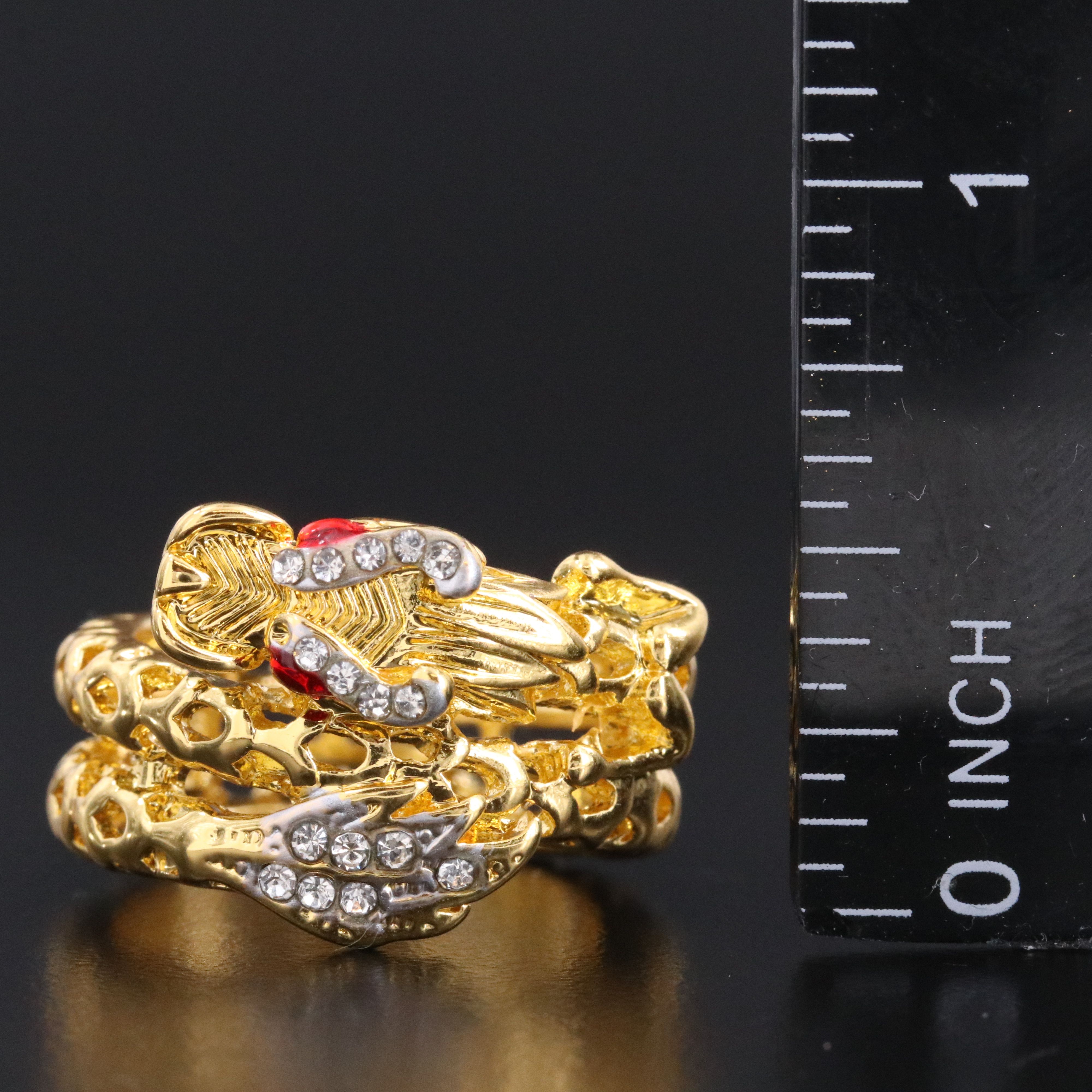 Rhinestone Dragon Wrap Ring