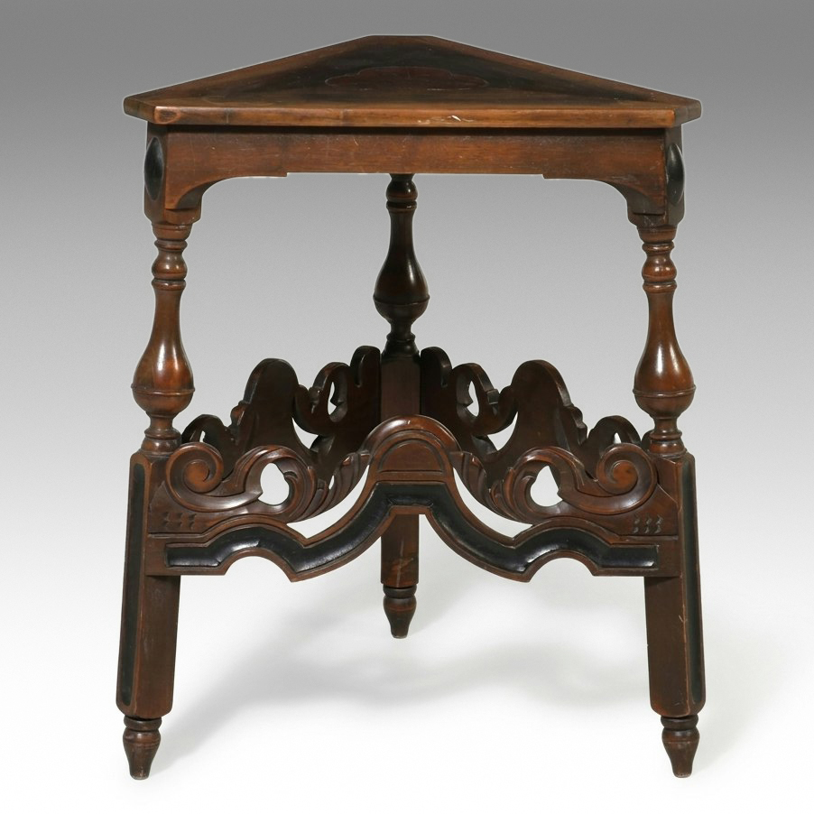 Kittinger William & Mary Revival Walnut Triangular Corner Table