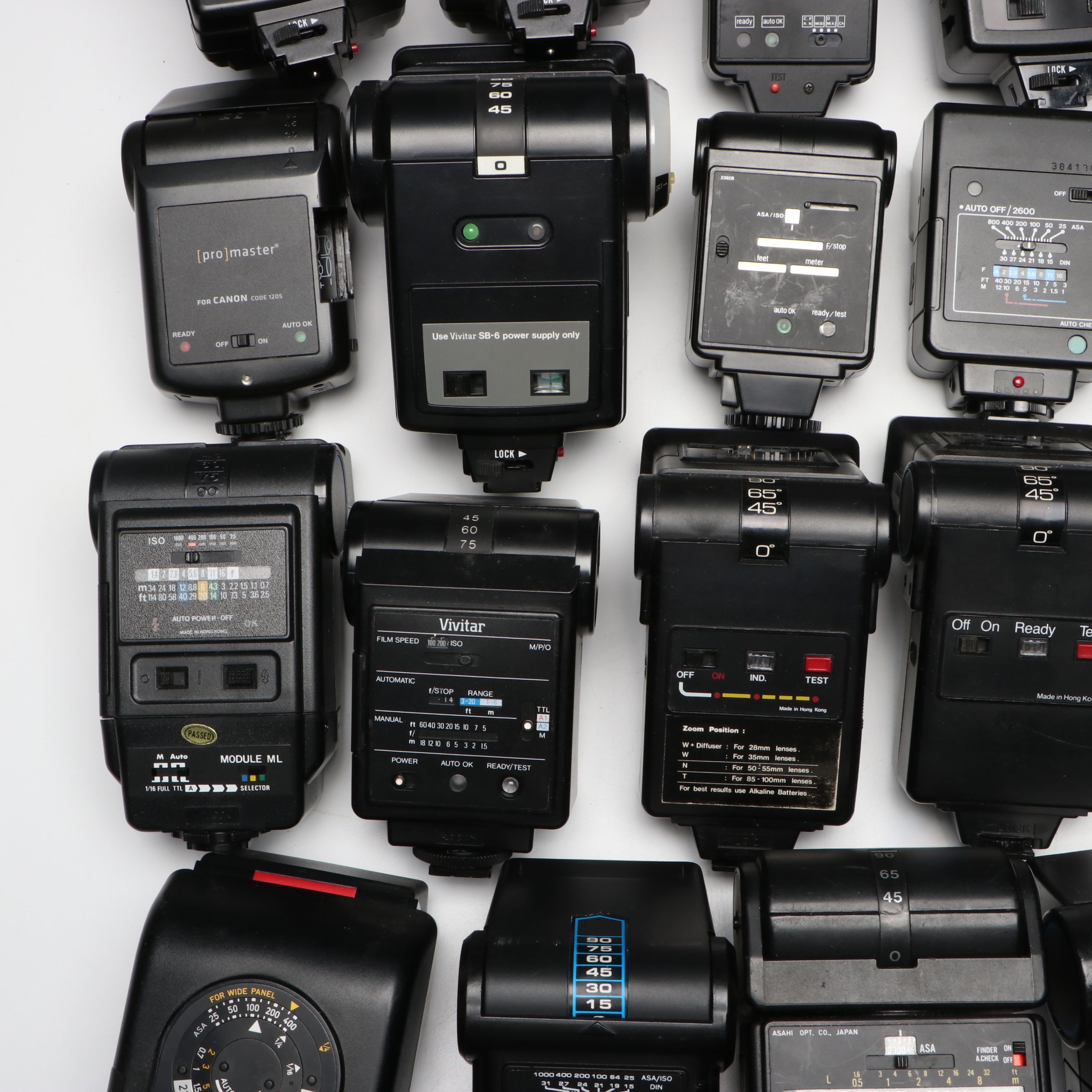 Vivitar, Pentax, Yashica, Chinon, and More Camera Flashes
