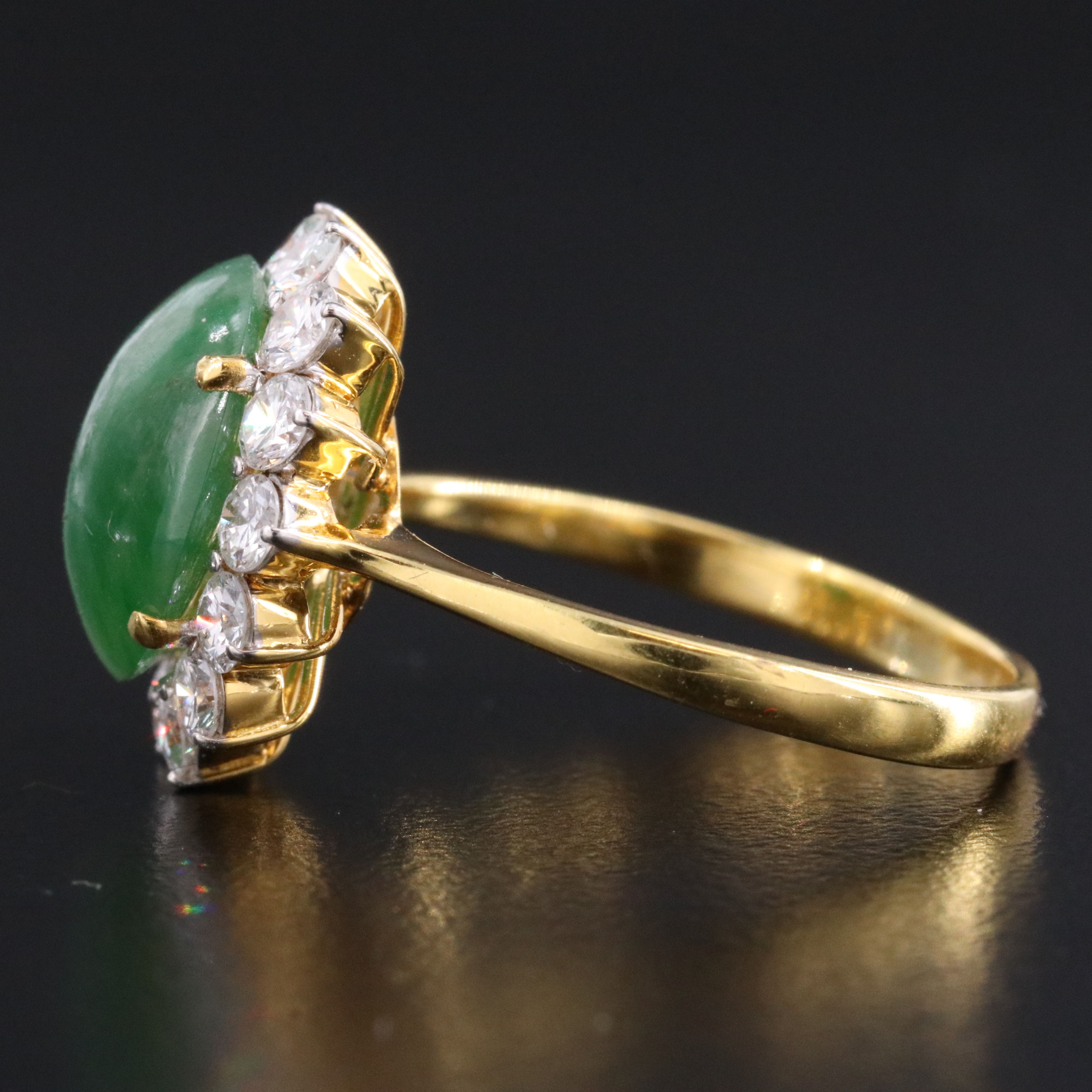 18K Jadeite and Diamond Ring
