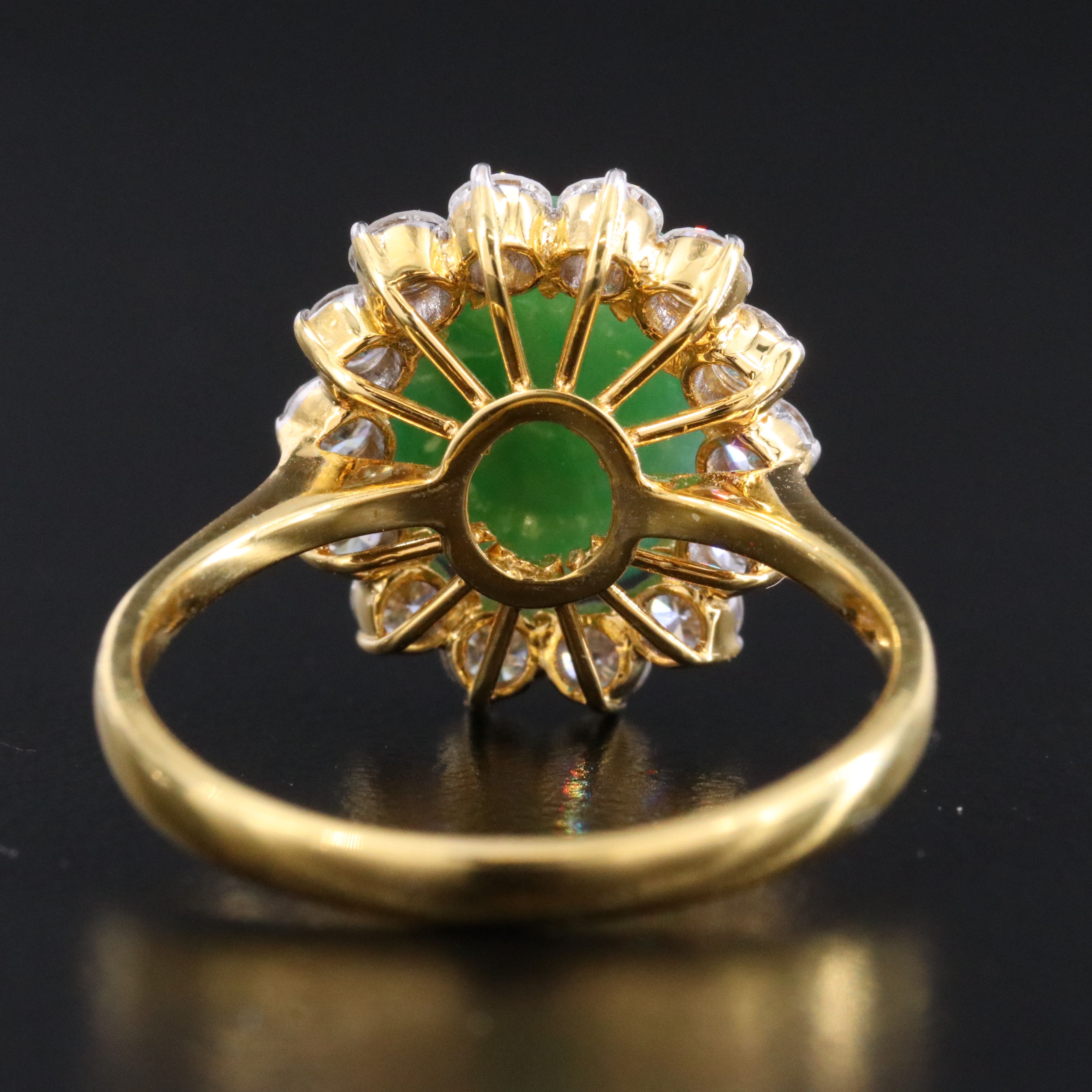 18K Jadeite and Diamond Ring