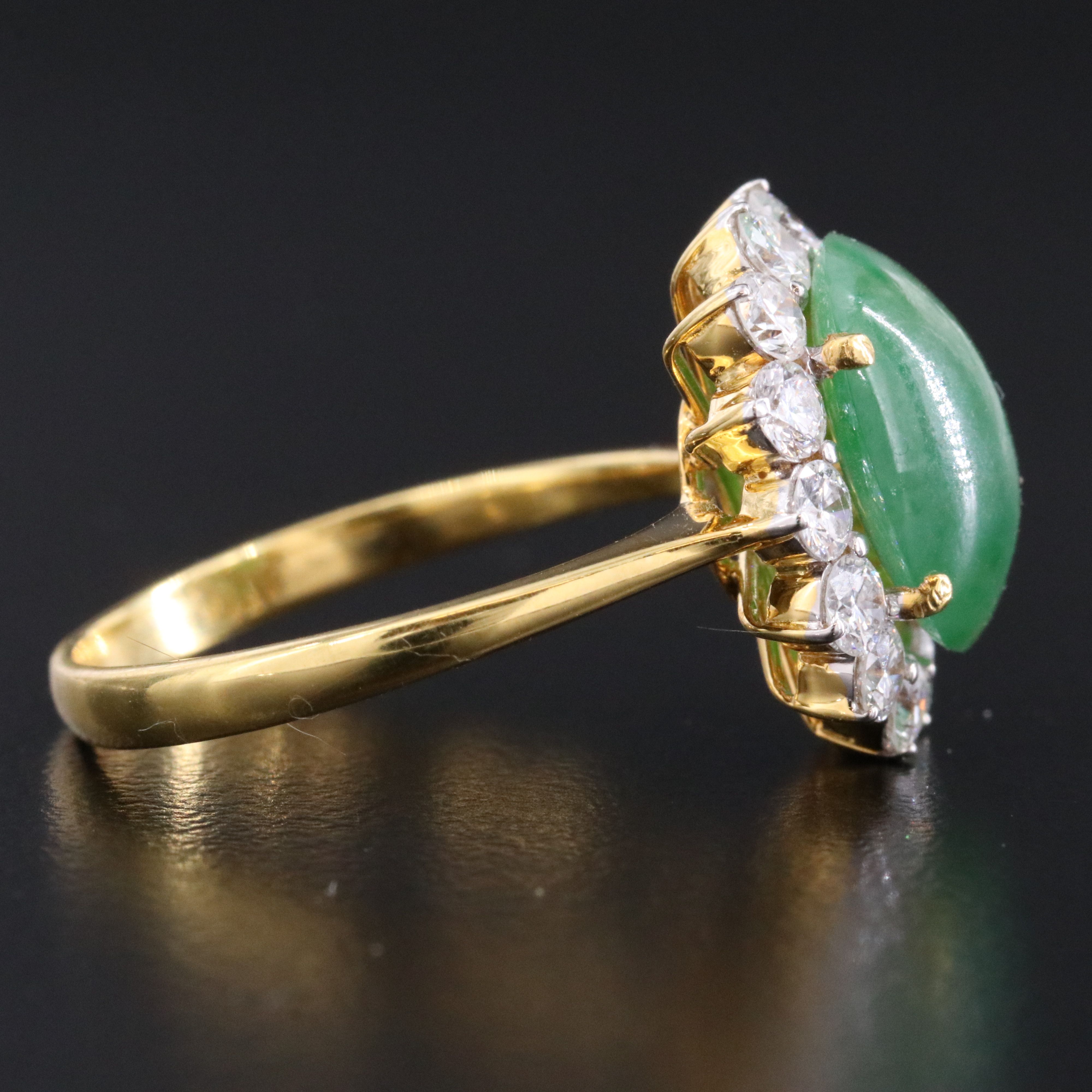 18K Jadeite and Diamond Ring