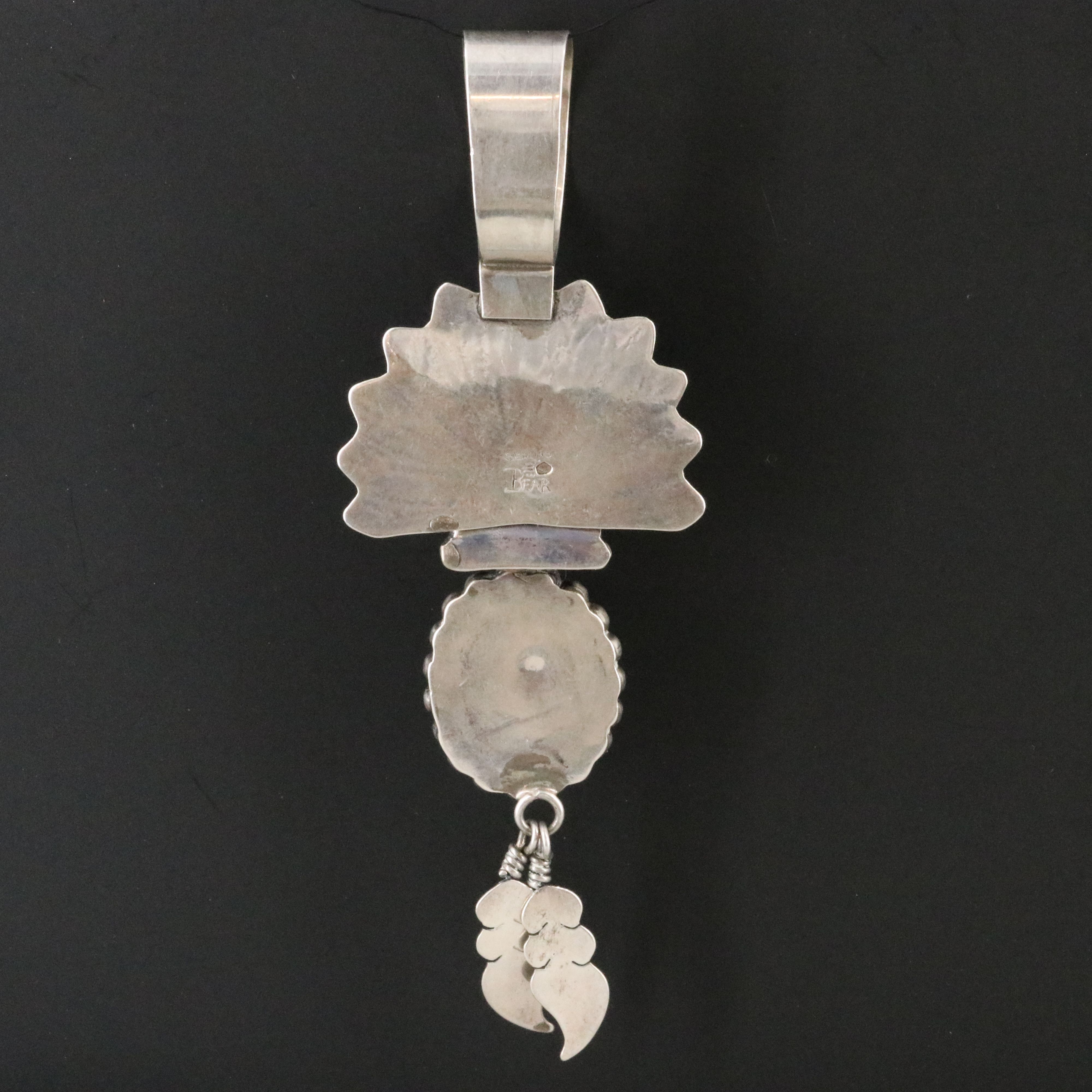 Navajo Rhoda Jack Sterling Malachite Kachina Pendant