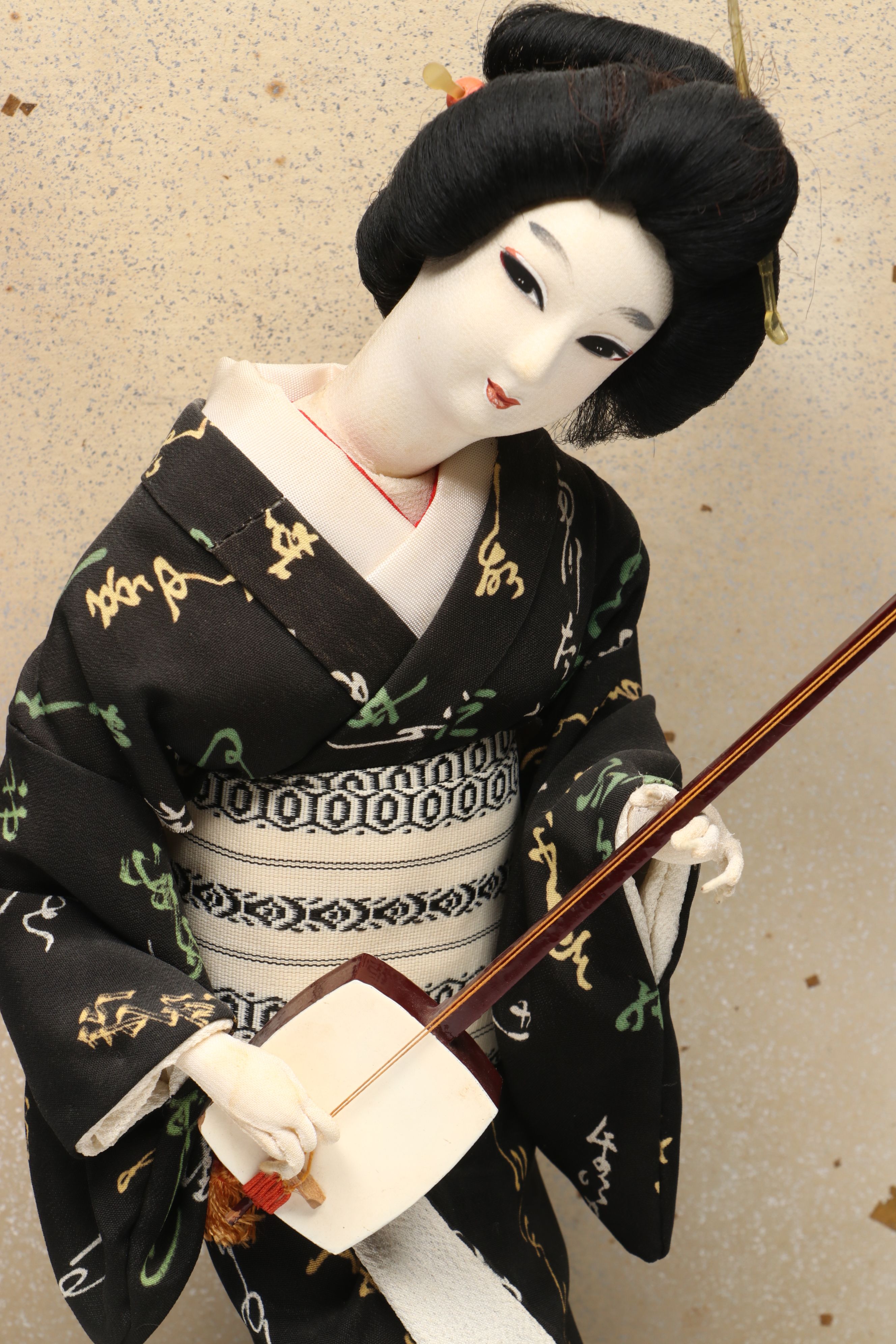 Japanese Women Dressed in Kimono Fabric and Plaster Dolls