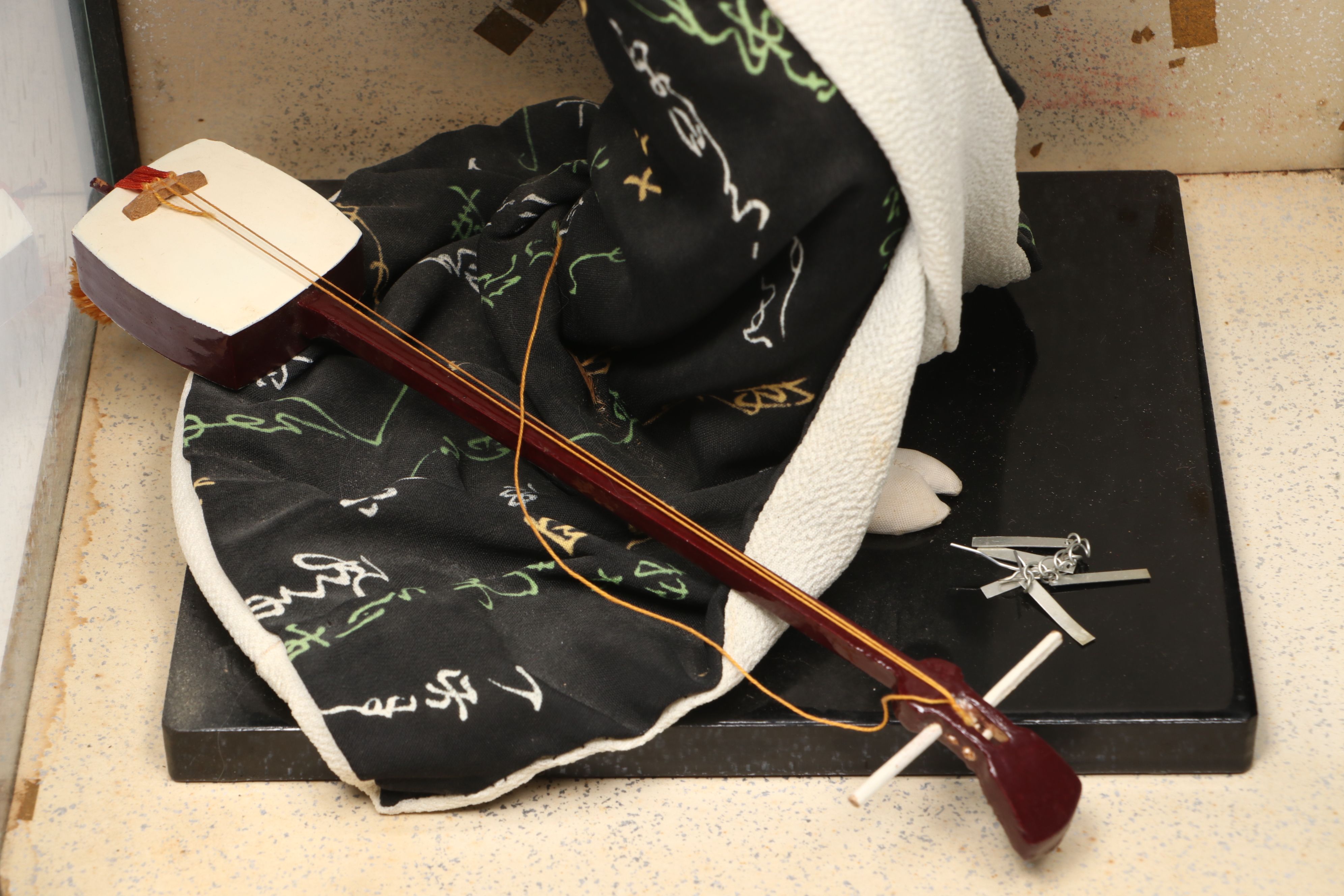 Japanese Women Dressed in Kimono Fabric and Plaster Dolls