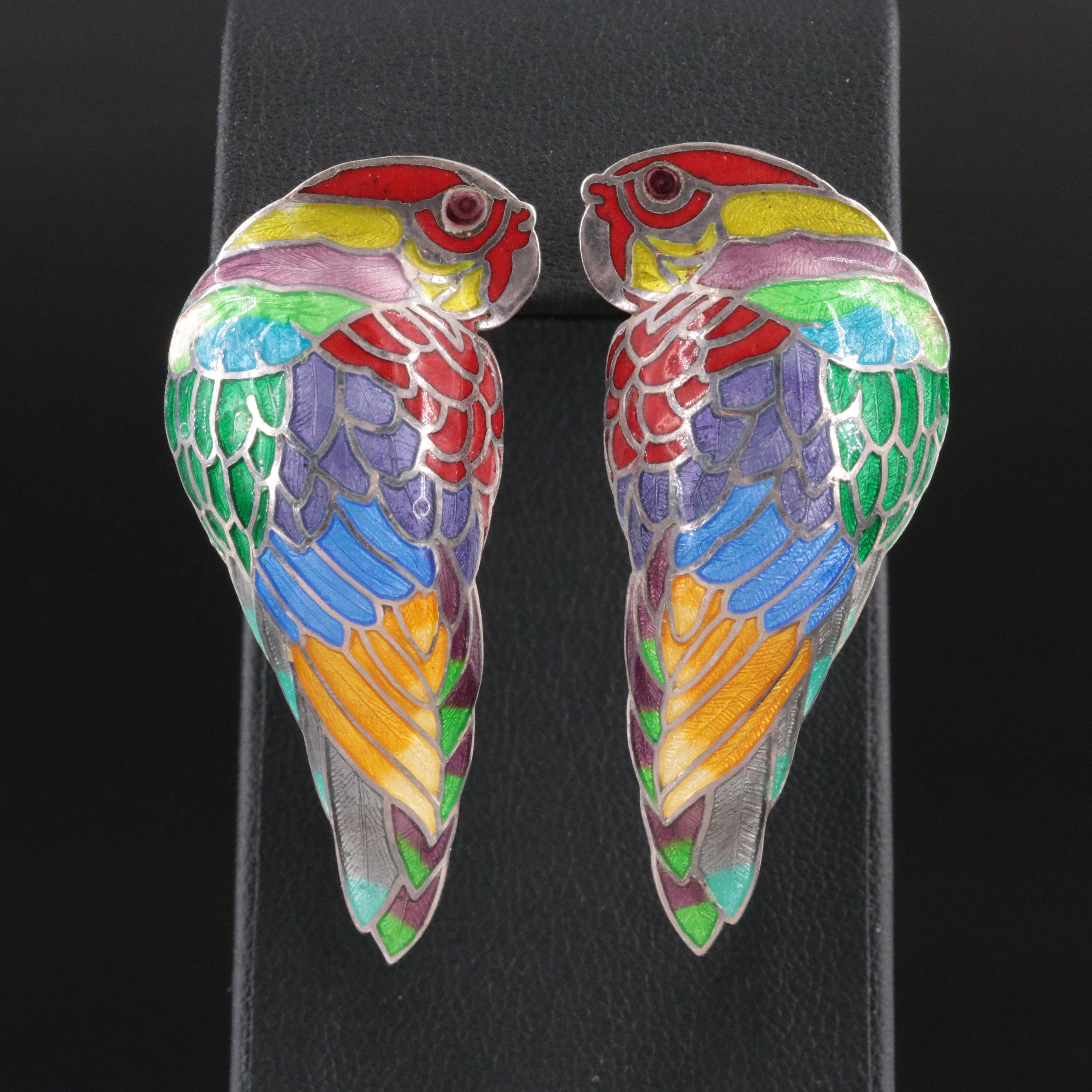 Taxco Sterling Parrot Earrings