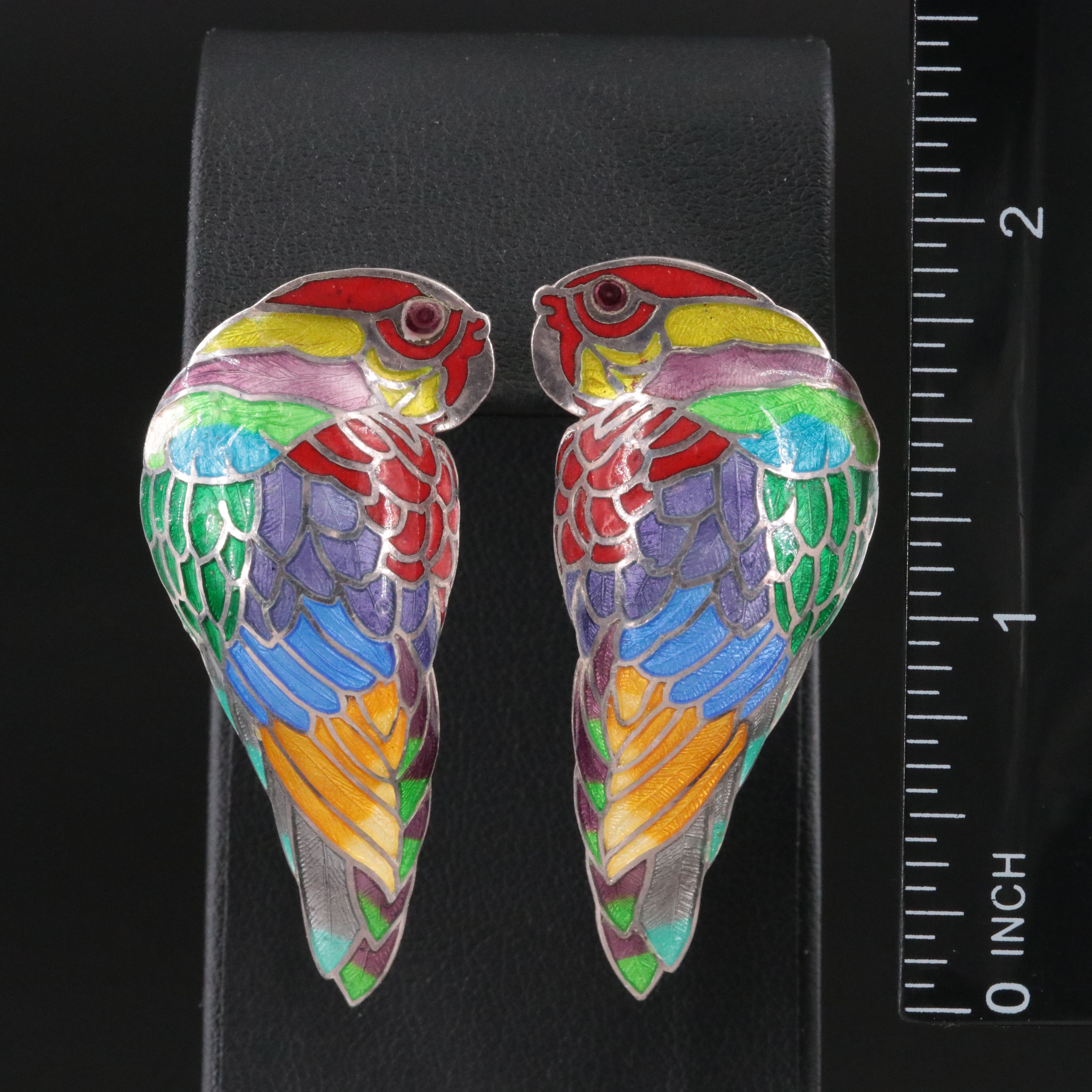 Taxco Sterling Parrot Earrings