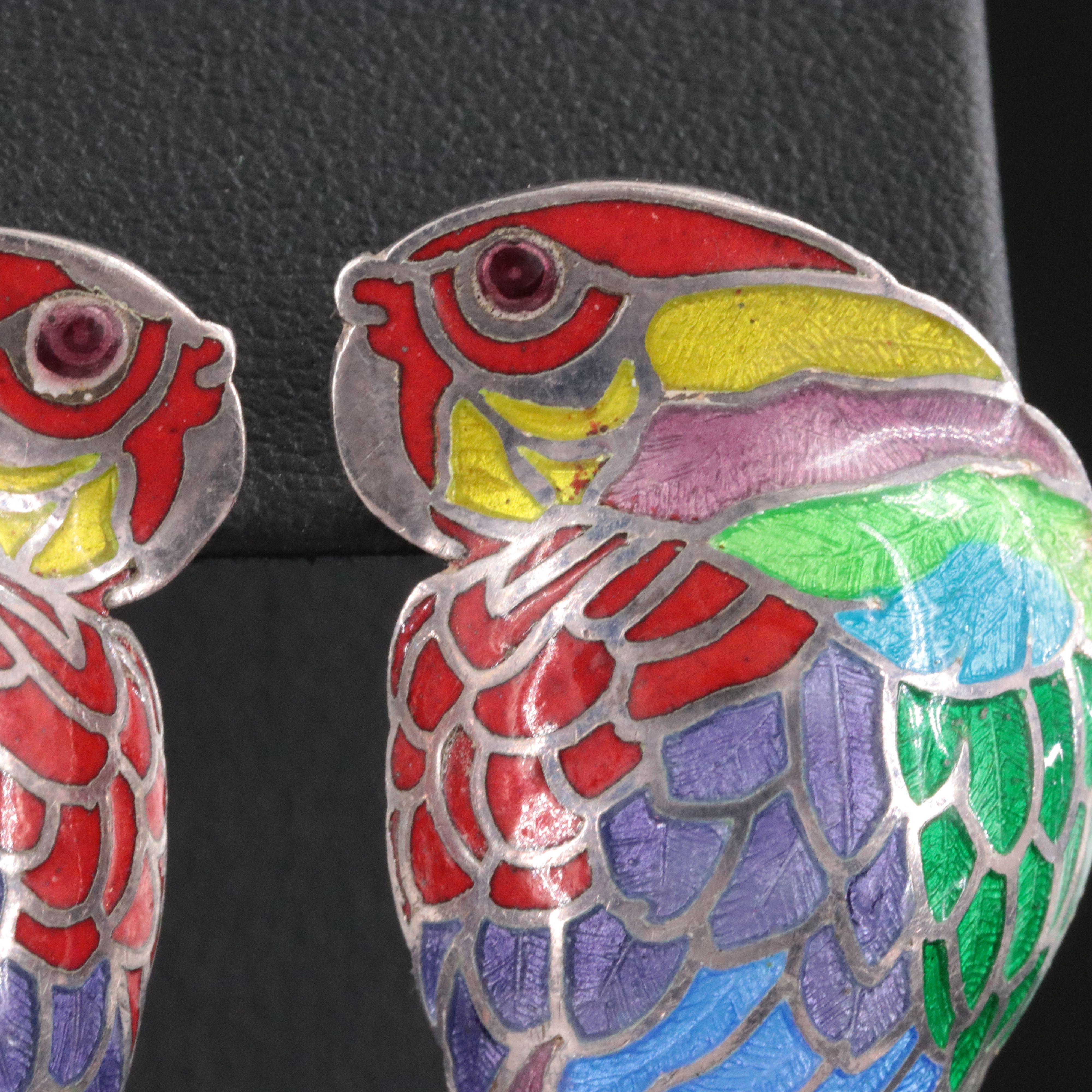 Taxco Sterling Parrot Earrings