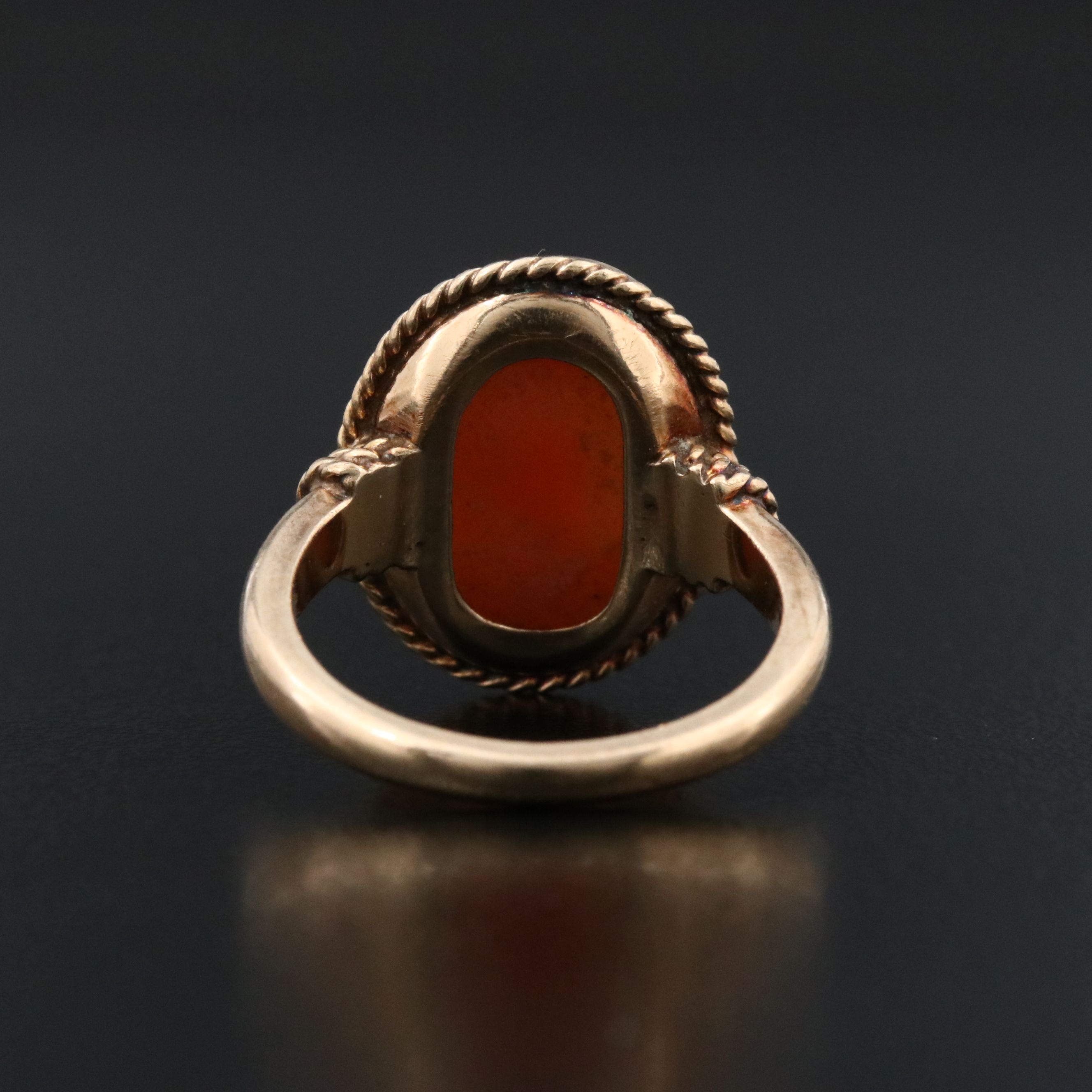 Vintage Church & Co. 14K Shell Cameo Ring with Box