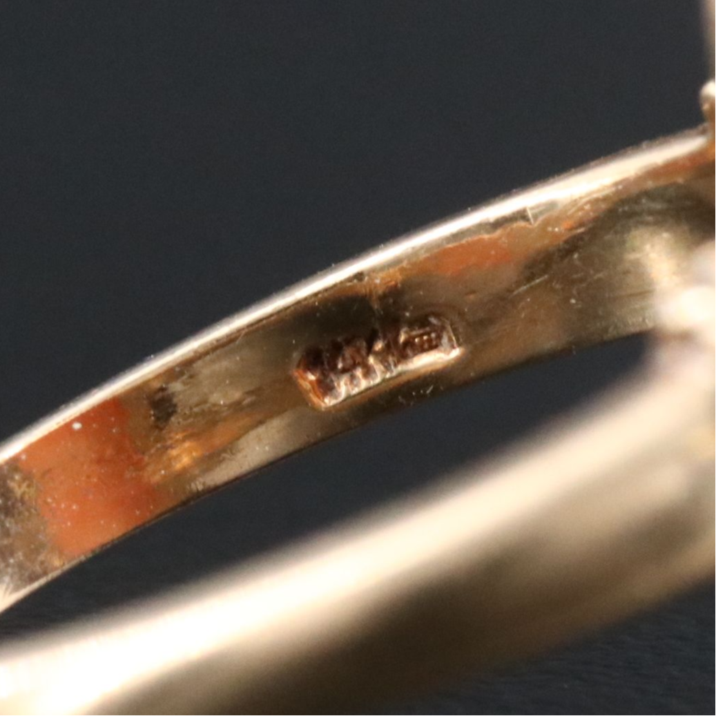 Vintage Church & Co. 14K Shell Cameo Ring with Box