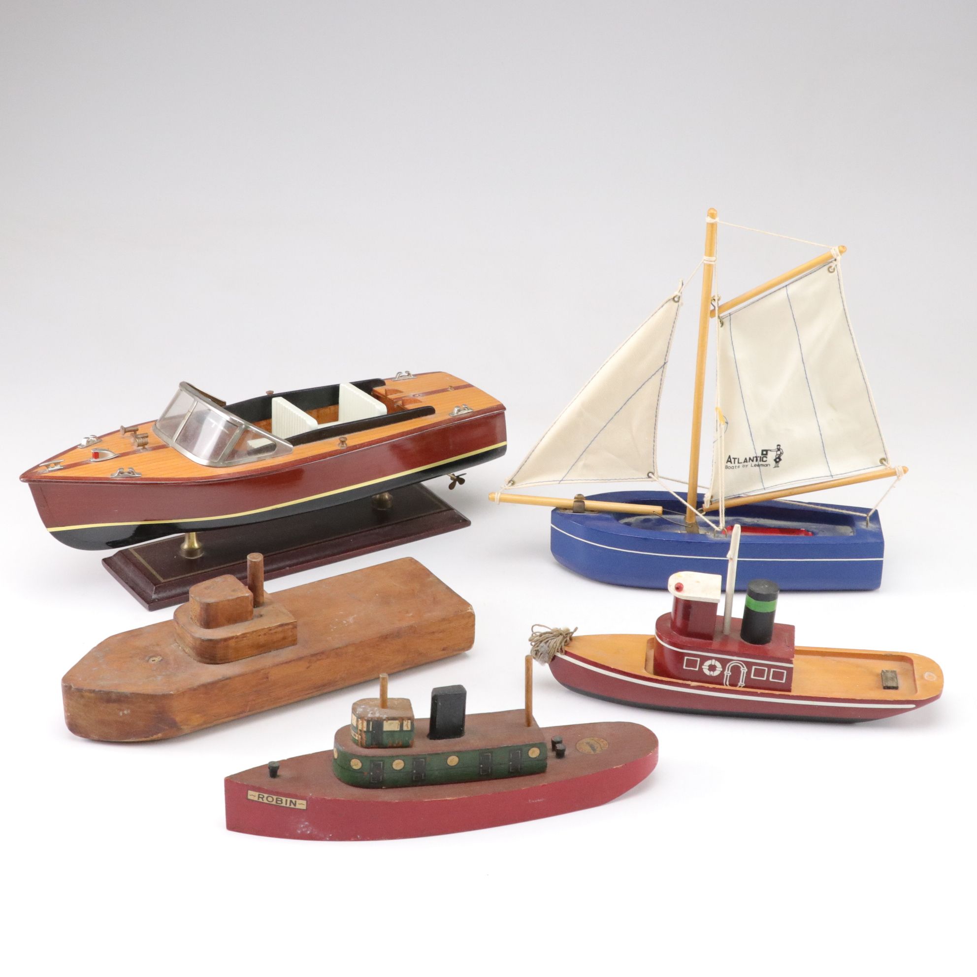 Barrel Back, Sail and Tug Boat Models and Toys
