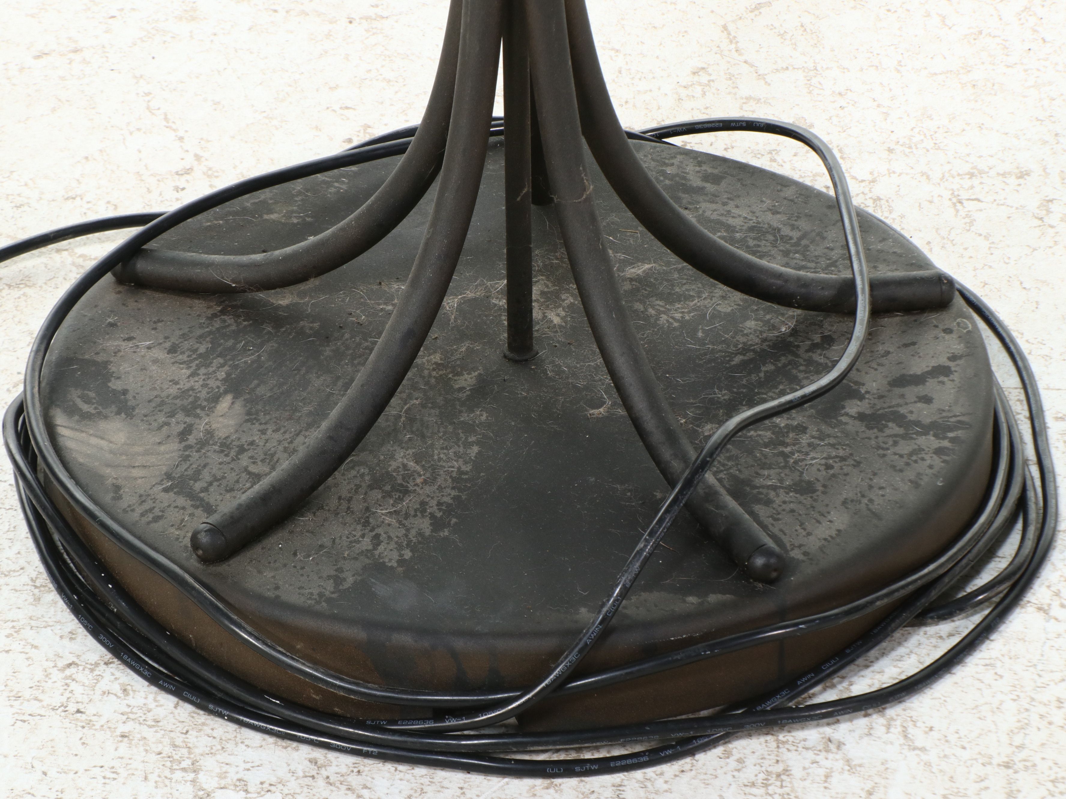 Bronzed Metal Palm Tree Floor Lamp with Coconut-Shaped Bulb Shades