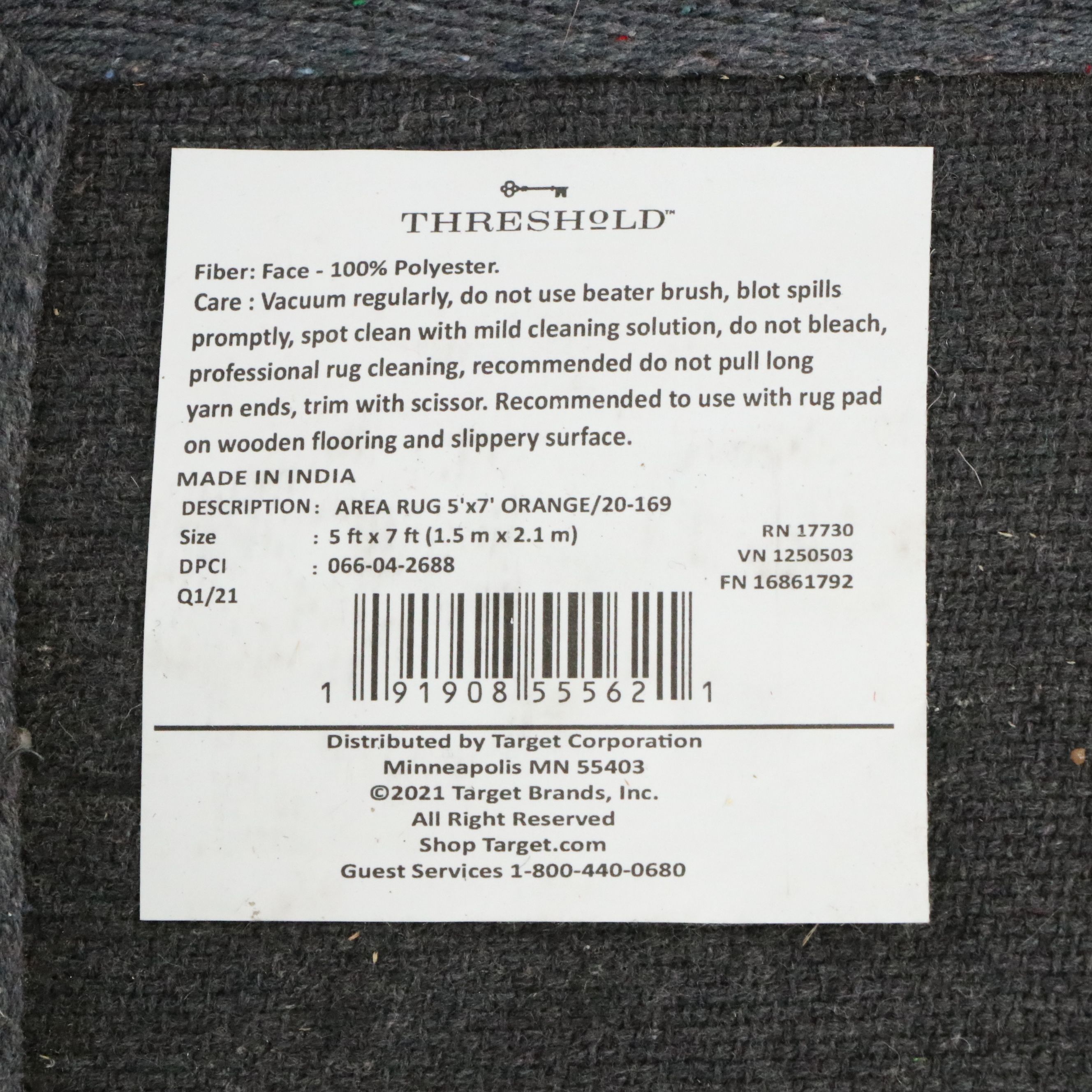 5'1 x 7'5 Machine Made Target Threshold Distressed Area Rug