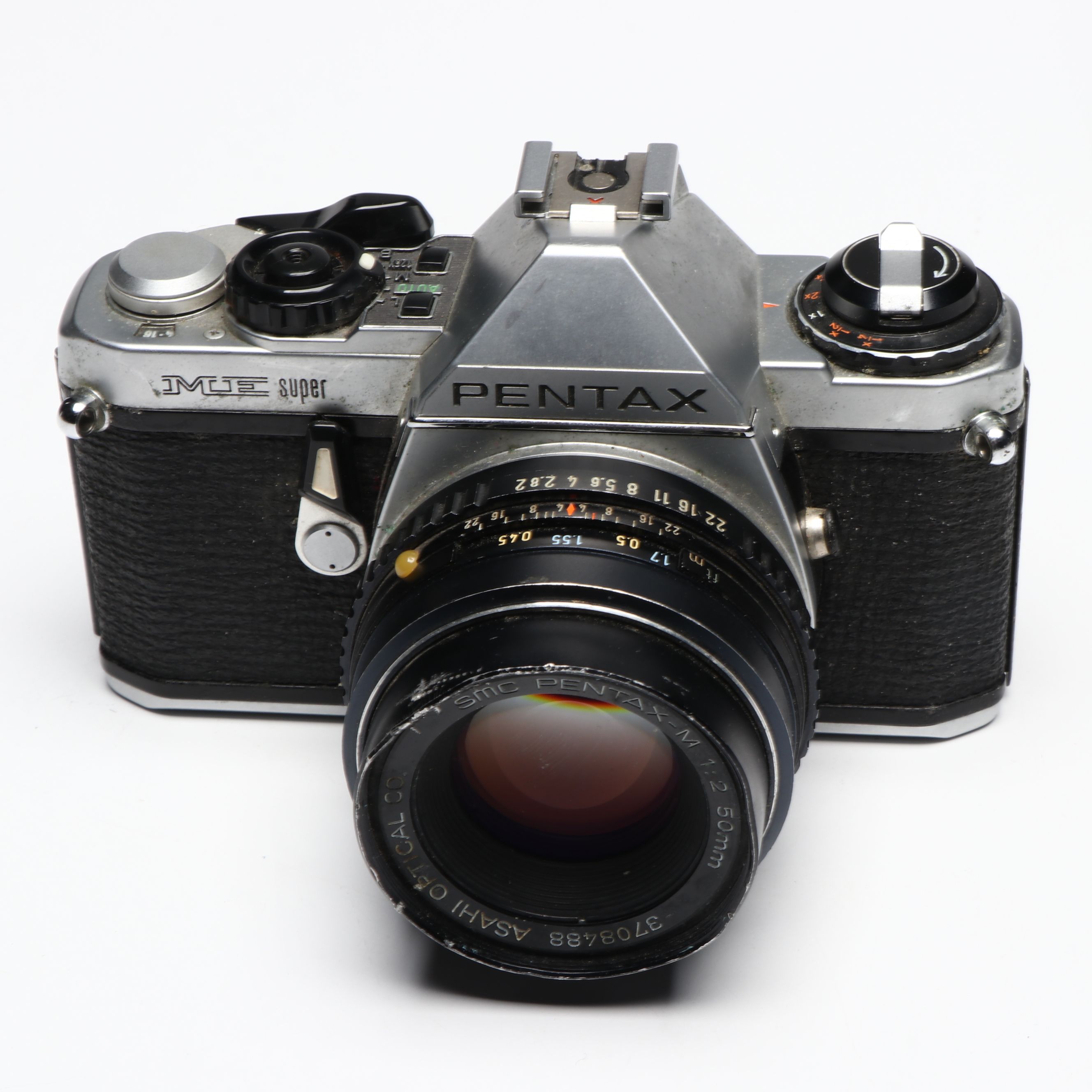 Pentax ME Super SLR Film Camera with Quantaray and Other Lenses