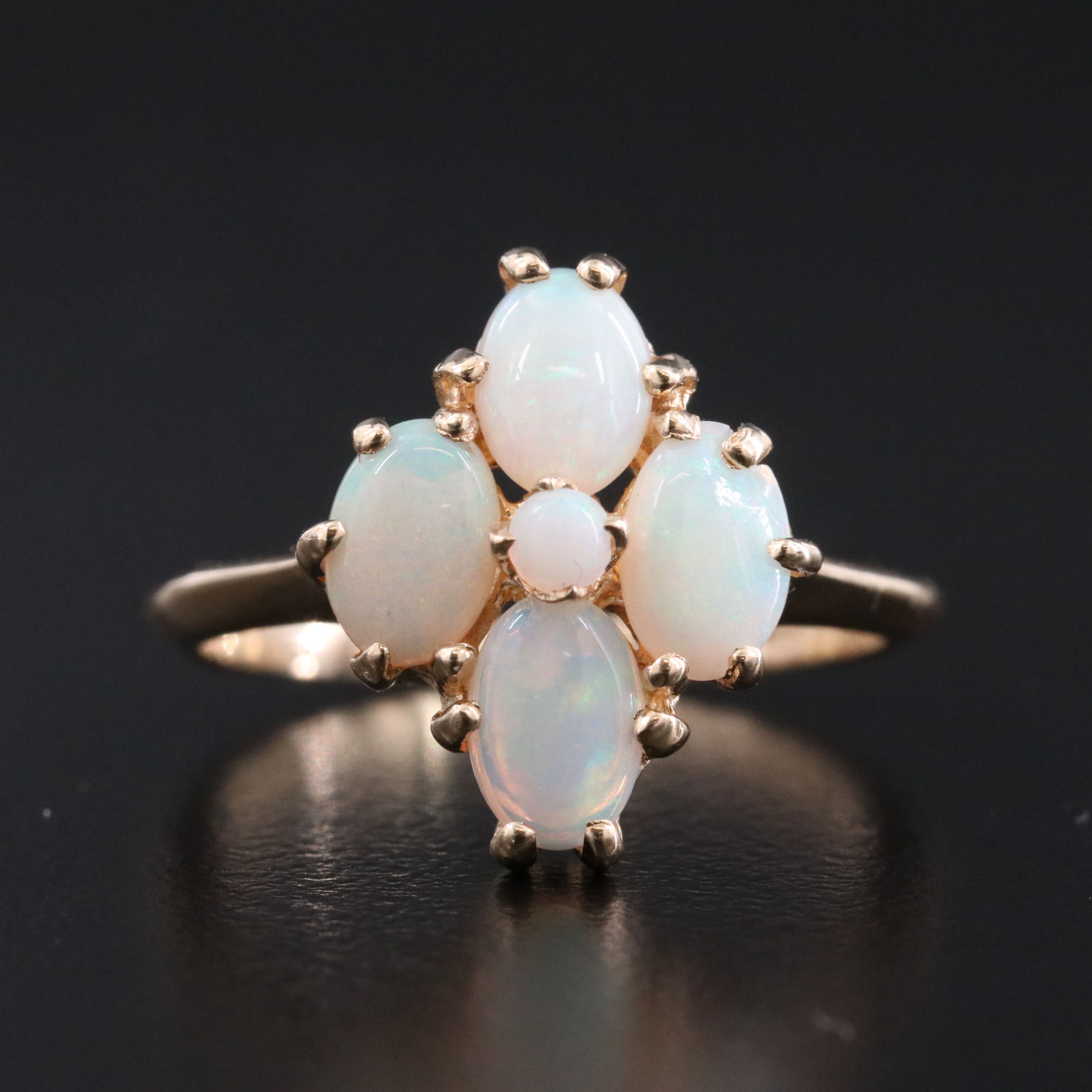 Plainville Stock Co. 10K Opal Navette Ring