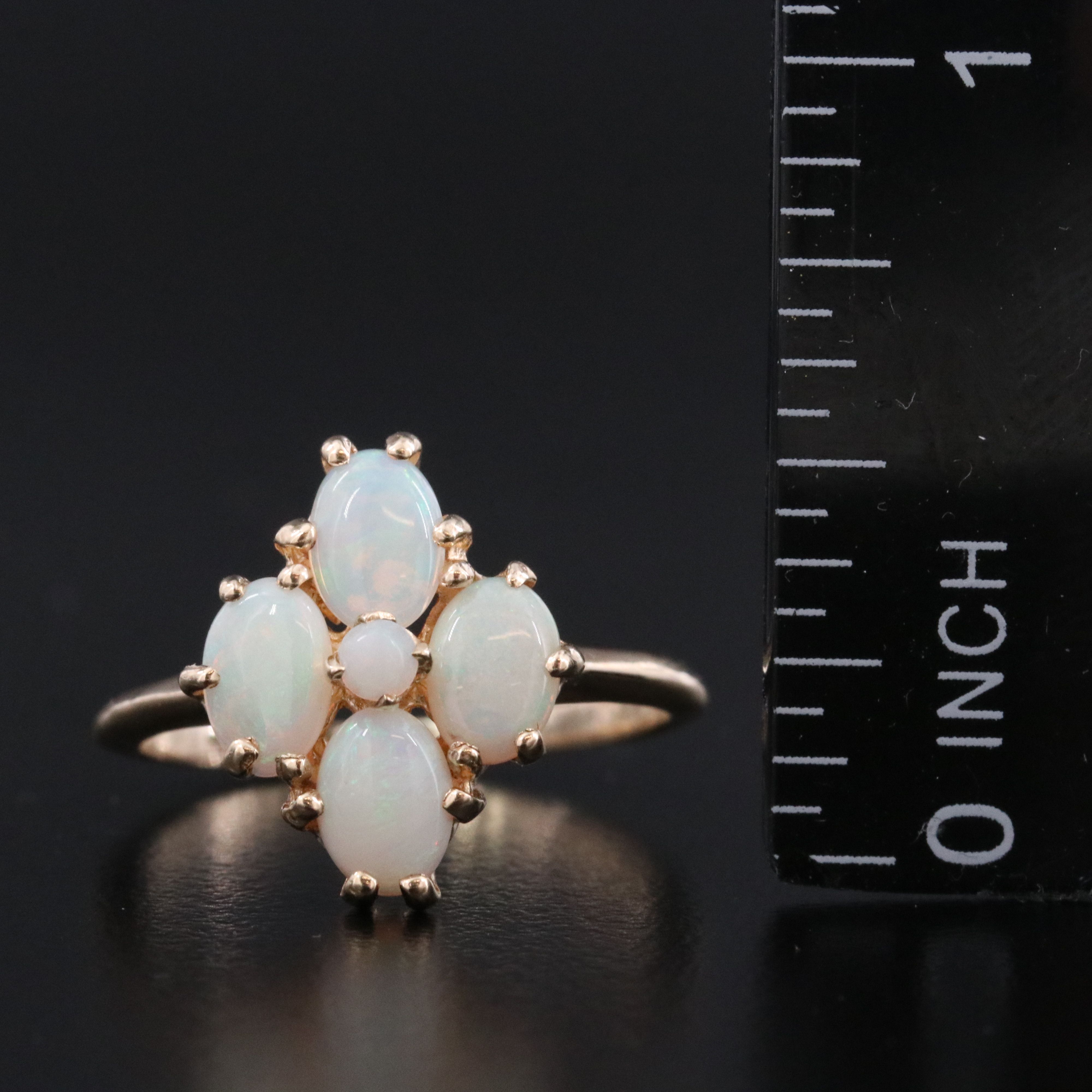 Plainville Stock Co. 10K Opal Navette Ring