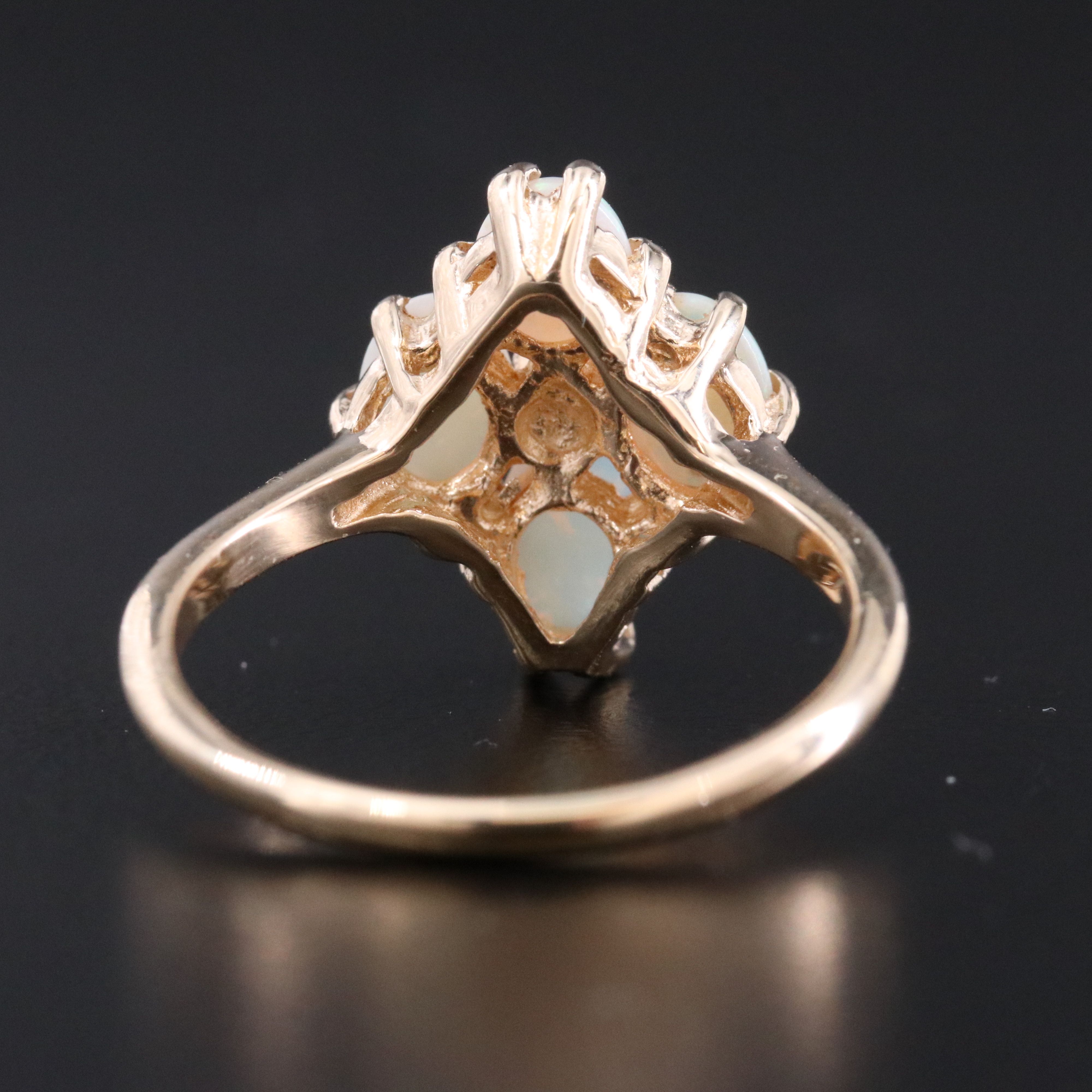 Plainville Stock Co. 10K Opal Navette Ring