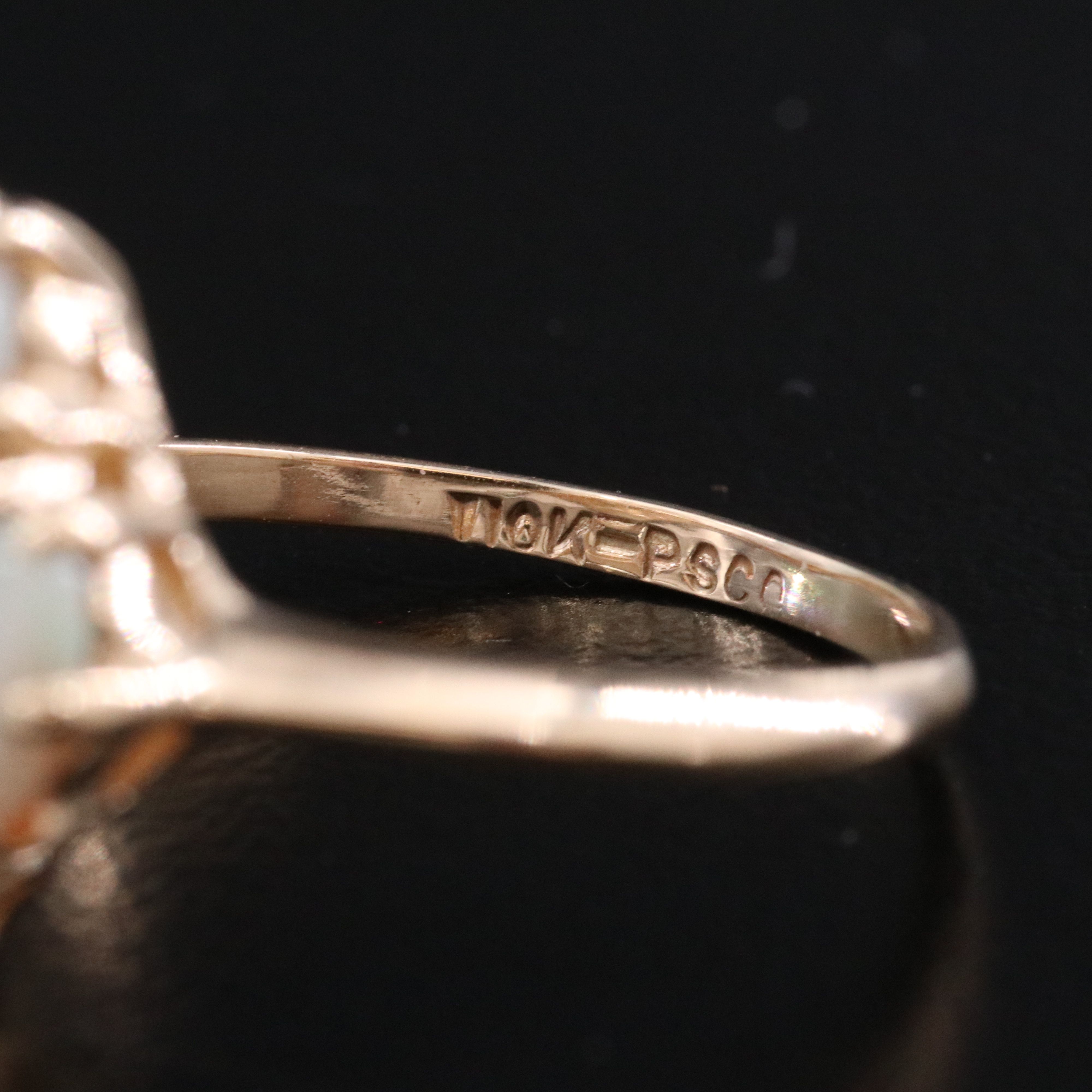 Plainville Stock Co. 10K Opal Navette Ring