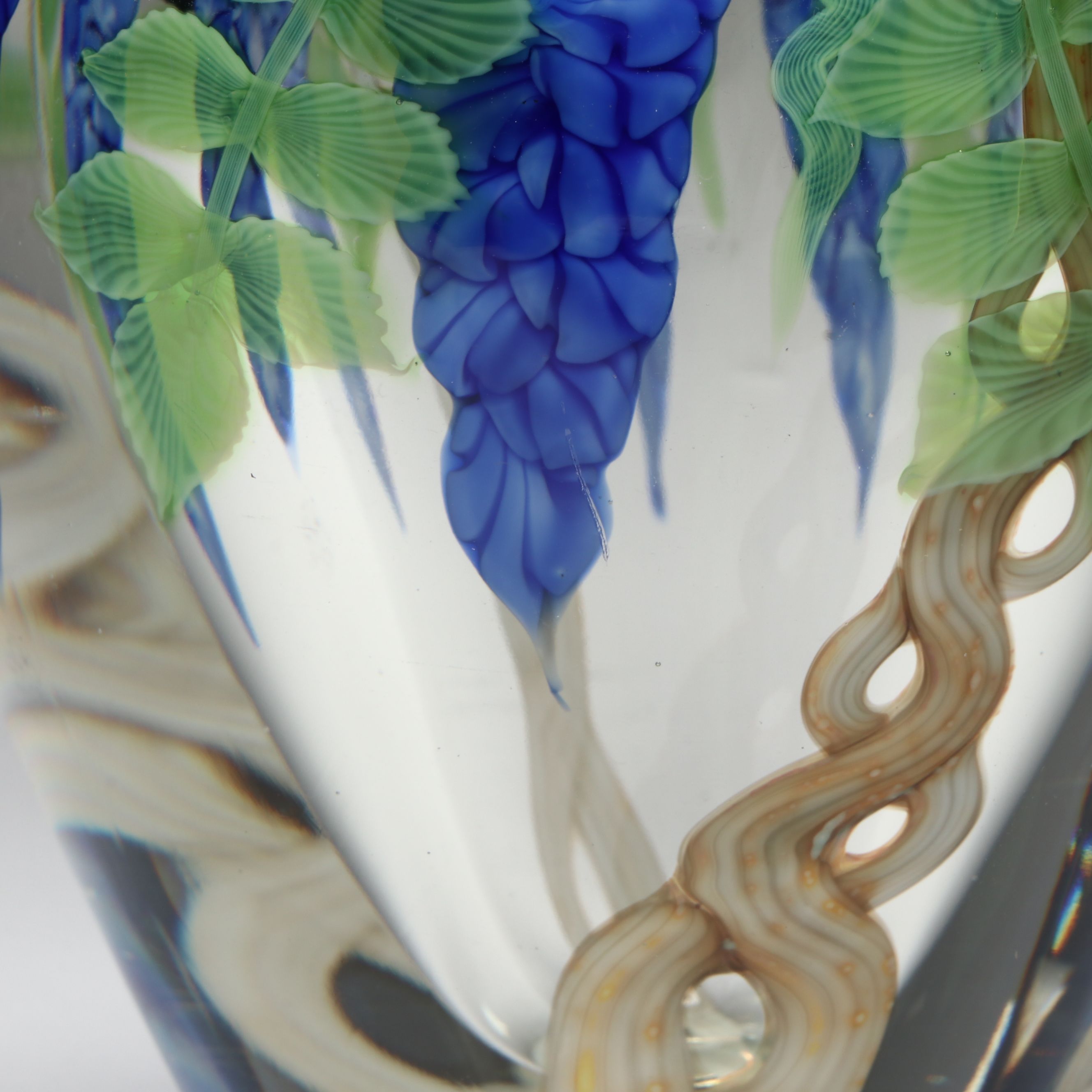 Orient & Flume Art Glass Grapevine Vase, 1988