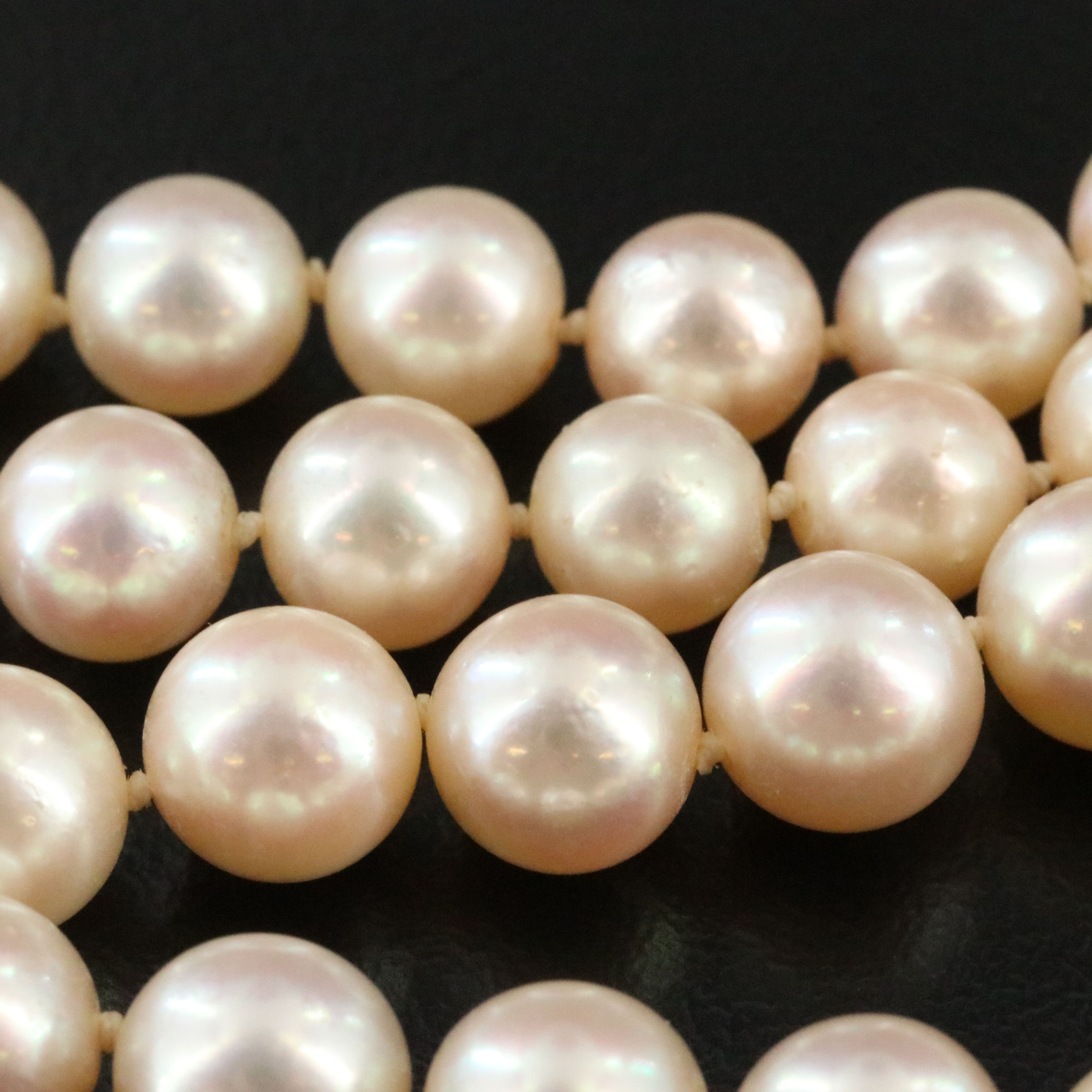 14K Graduated Pearl and Ruby Necklace