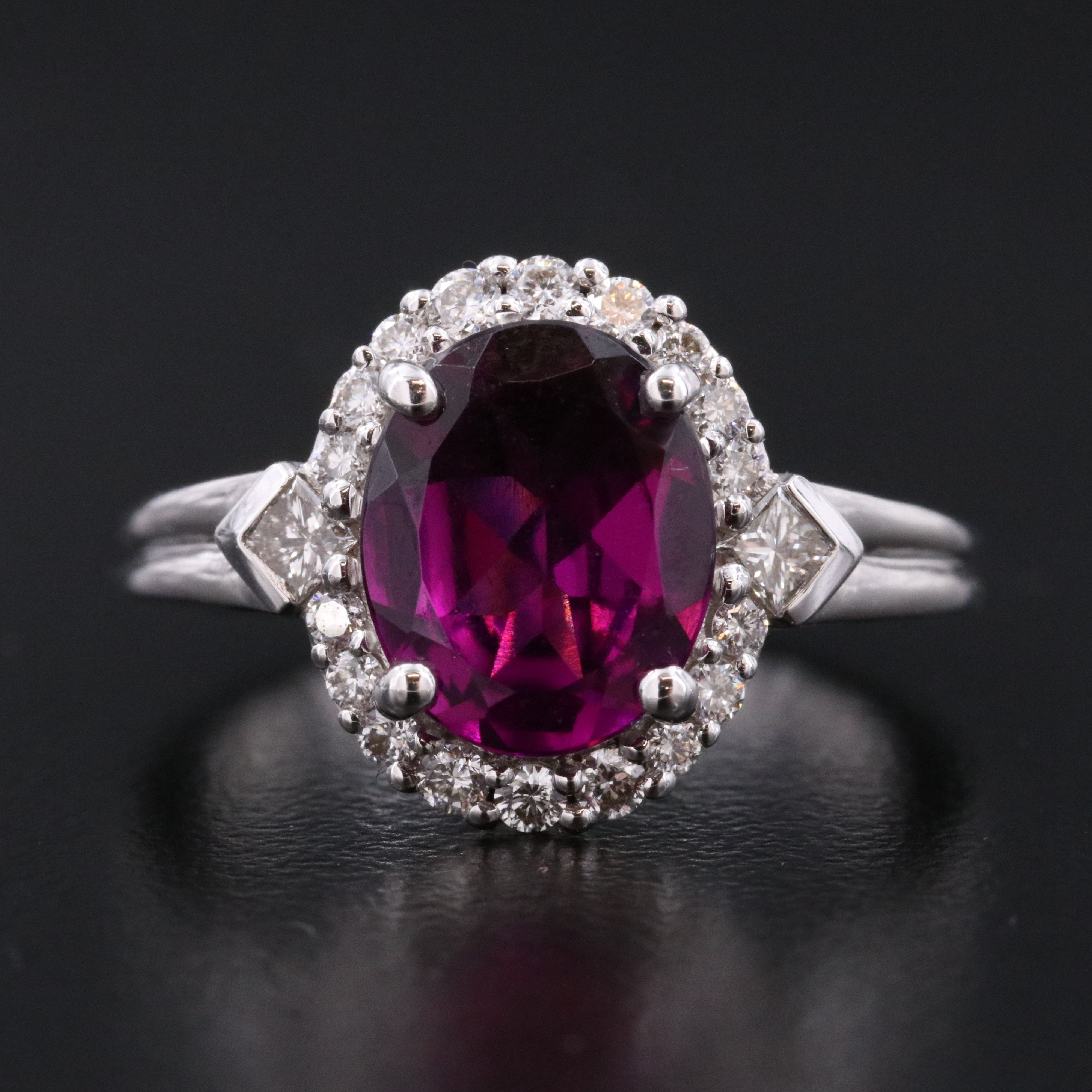 Chromia 18K Rhodolite Garnet and Diamond Ring