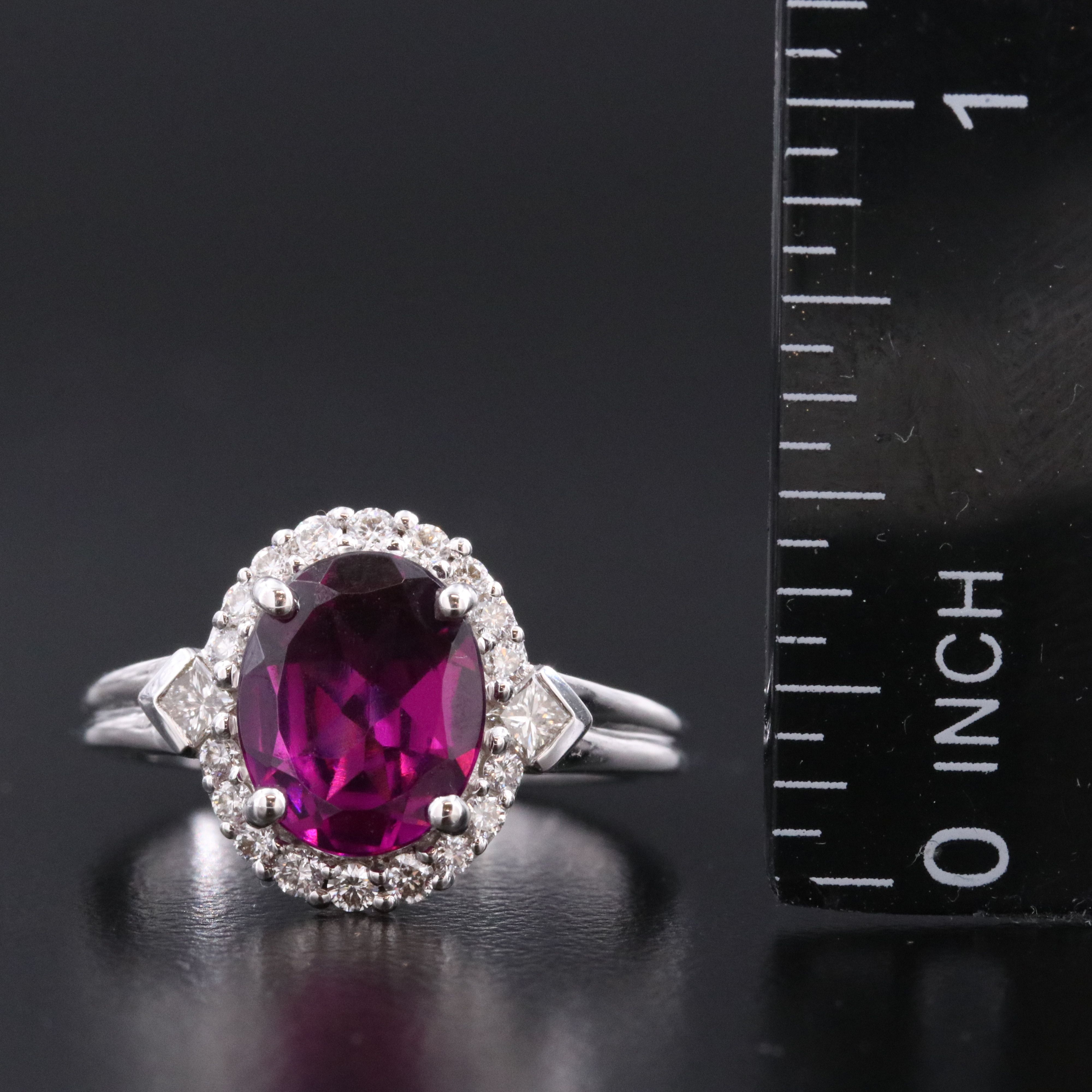 Chromia 18K Rhodolite Garnet and Diamond Ring