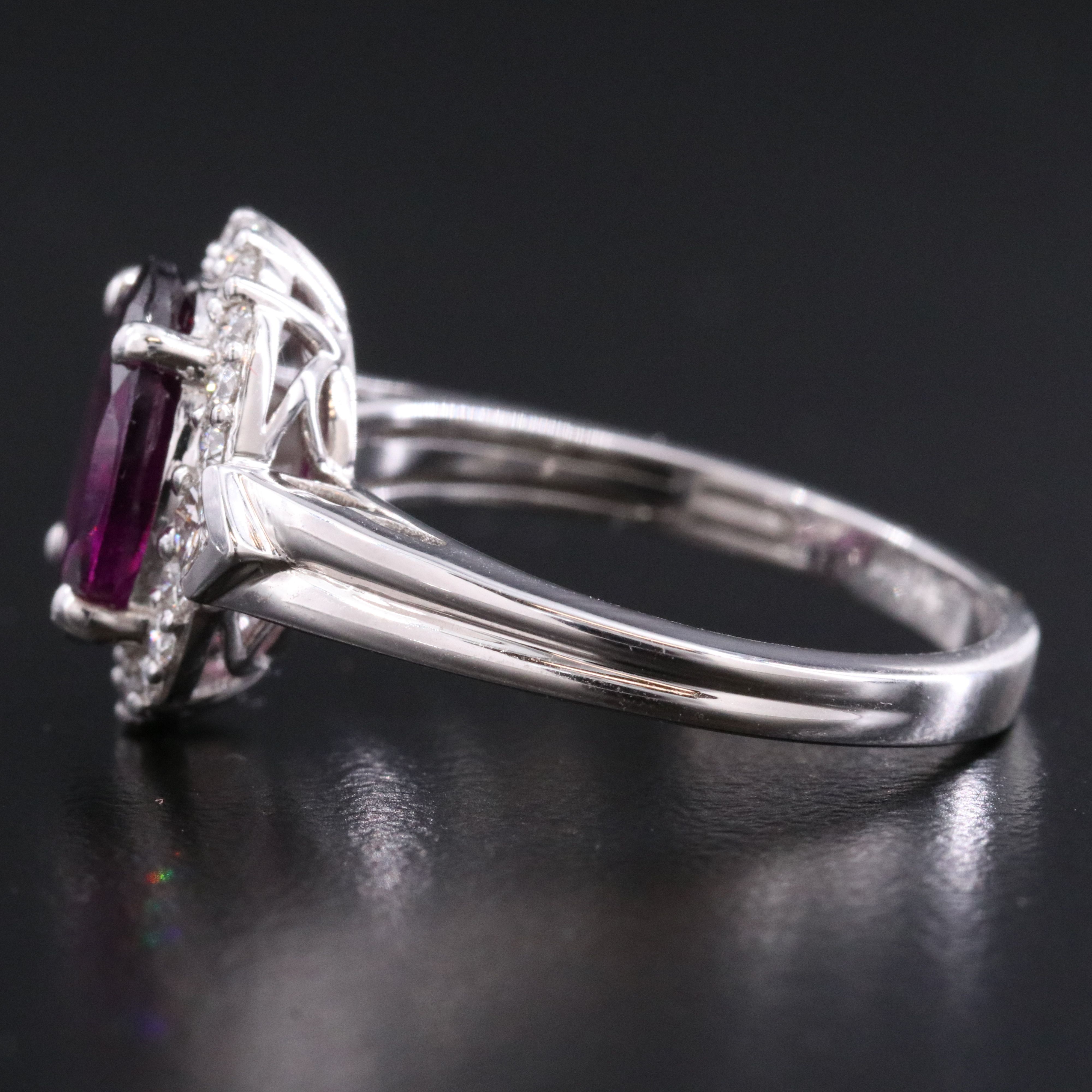 Chromia 18K Rhodolite Garnet and Diamond Ring