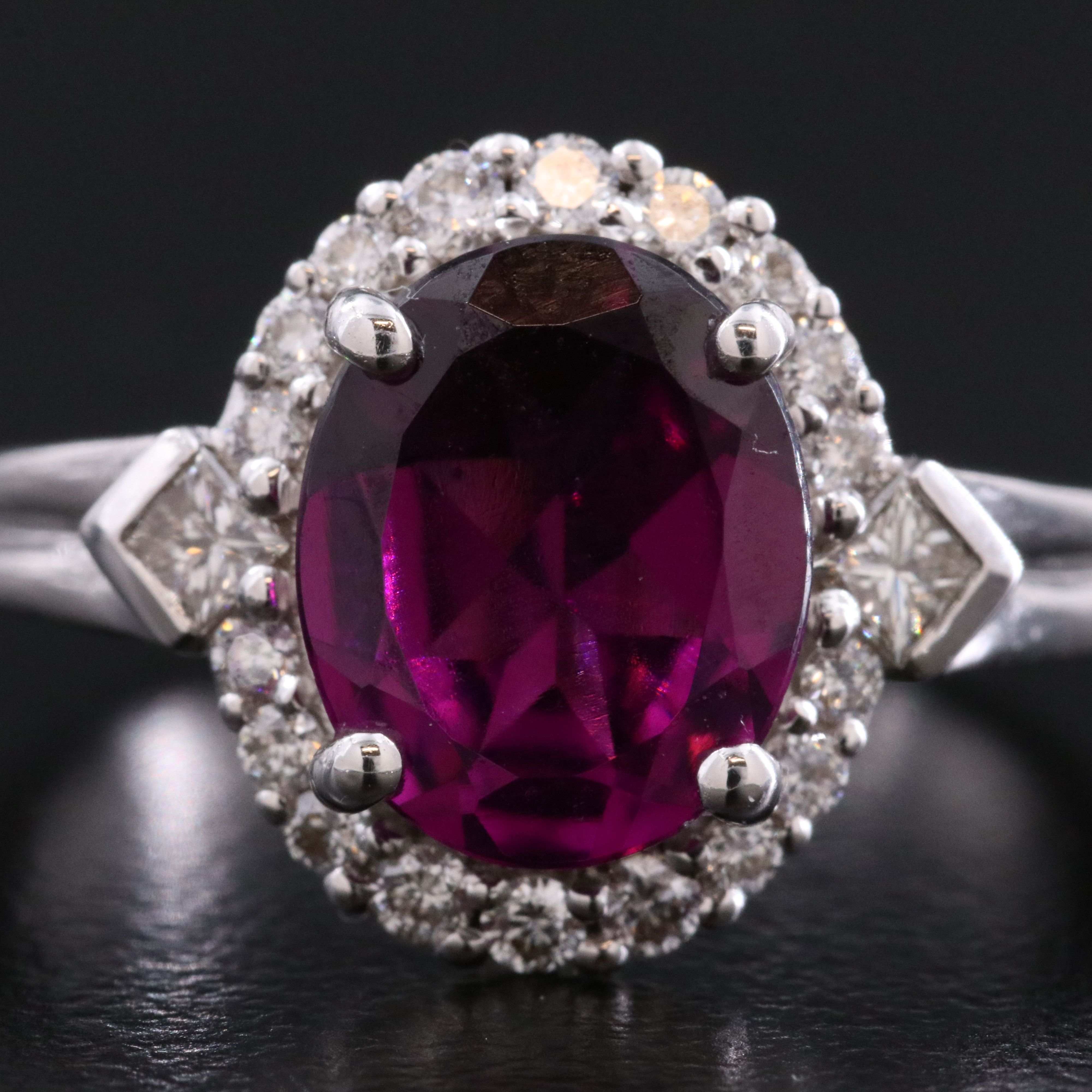 Chromia 18K Rhodolite Garnet and Diamond Ring