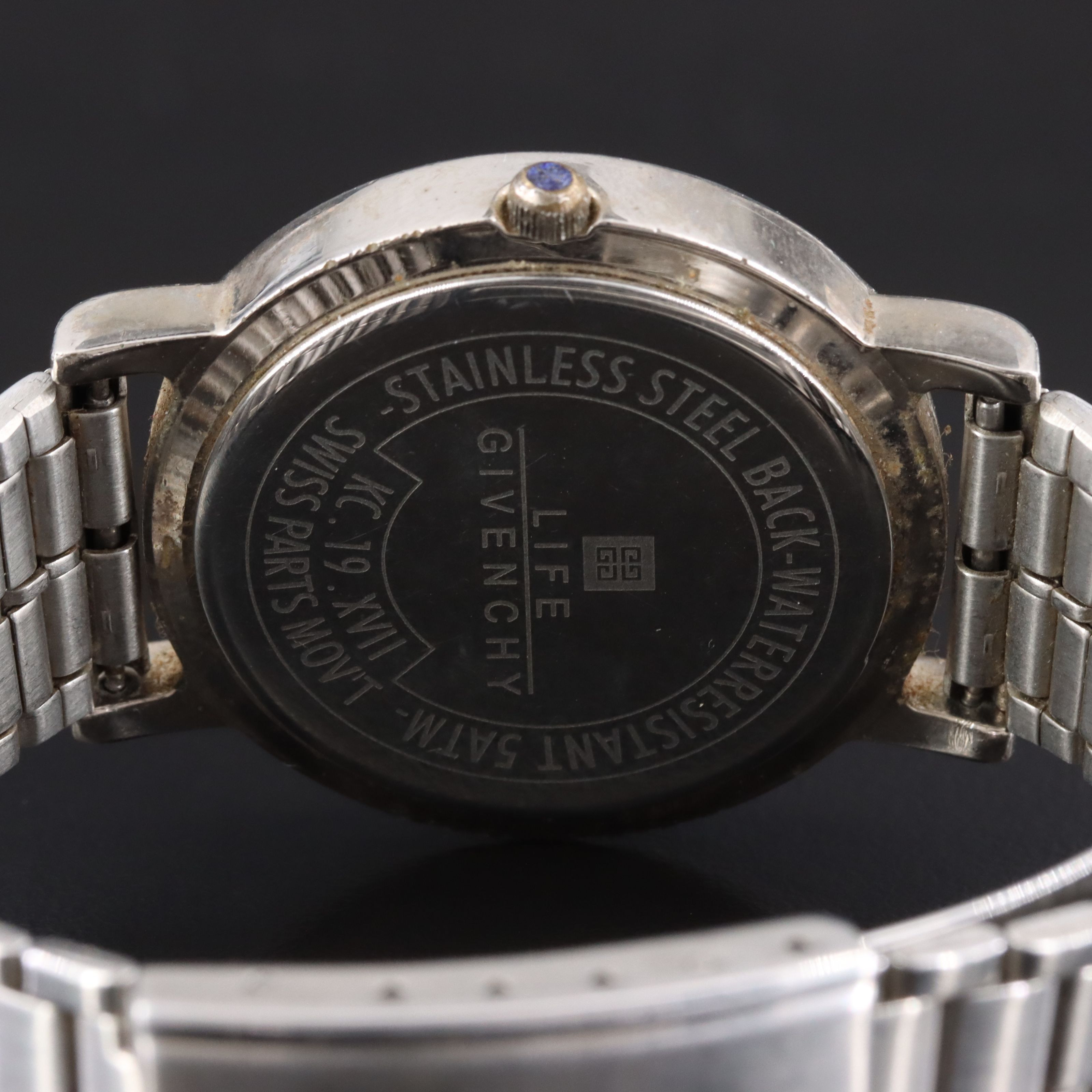 Givenchy Seventeen Stainless Steel Swiss Fashion Watch and Sterling Bracelet