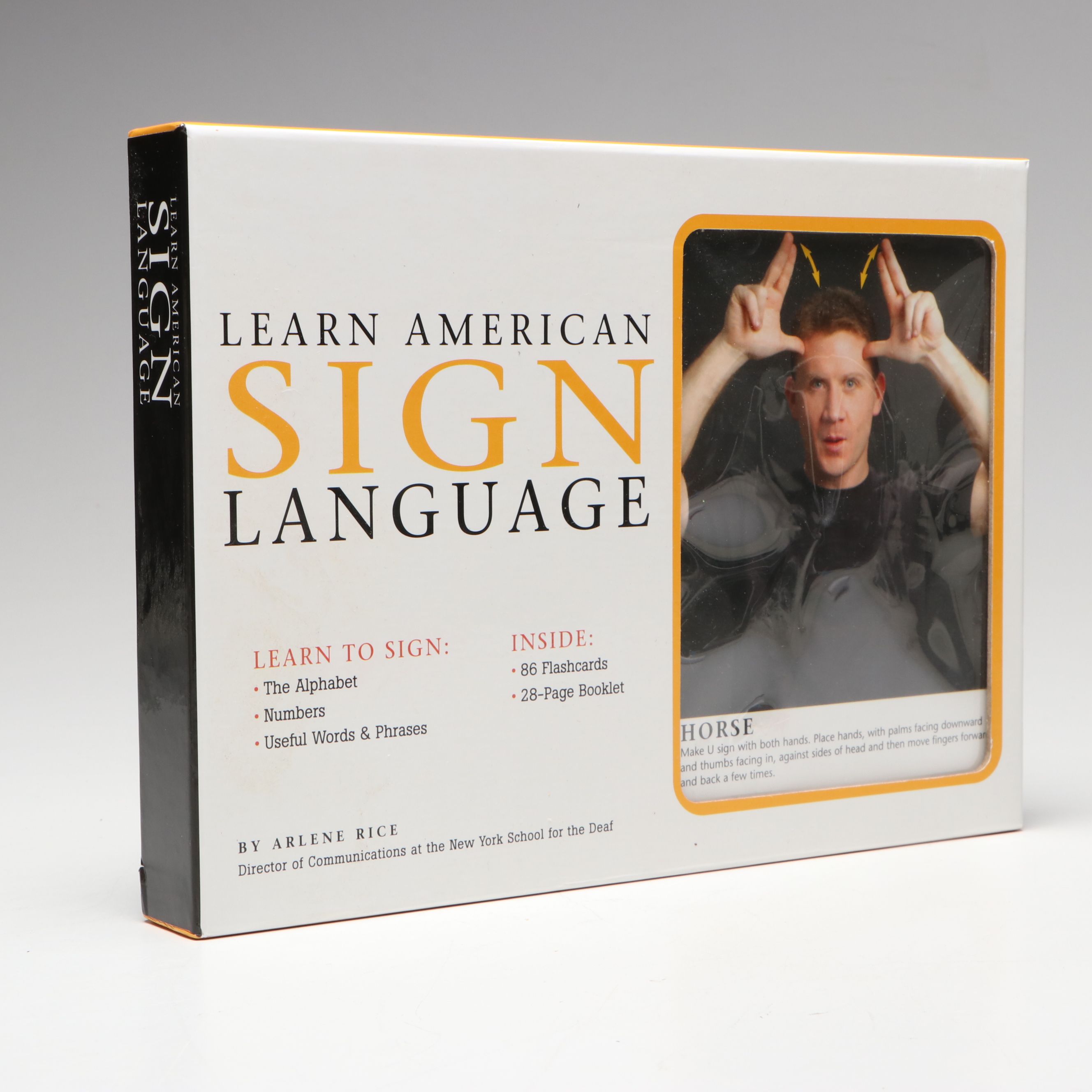 "Learn American Sign Language" Booklet and Flashcard Kit by Arlene Rice, 2013