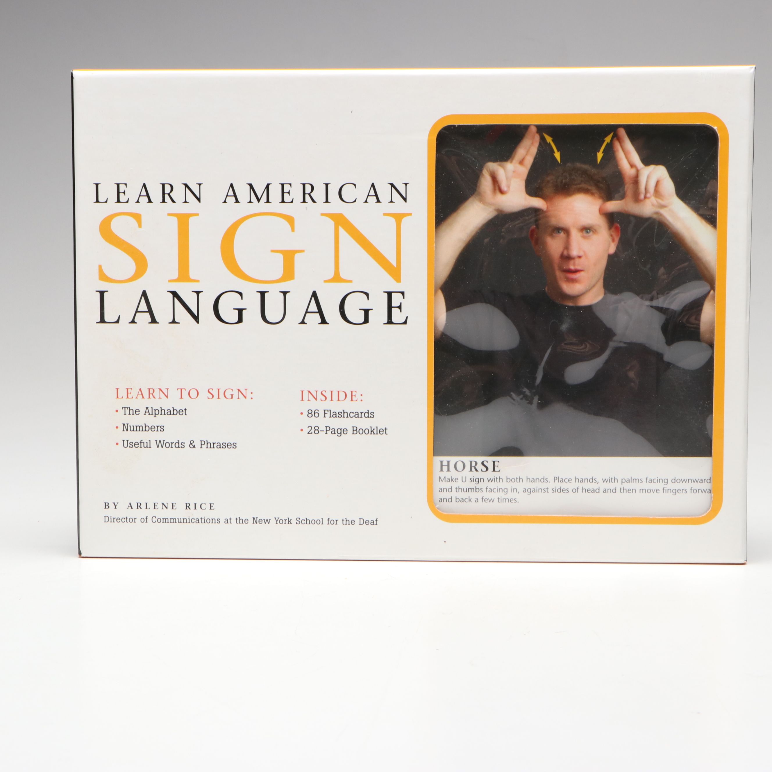 "Learn American Sign Language" Booklet and Flashcard Kit by Arlene Rice, 2013