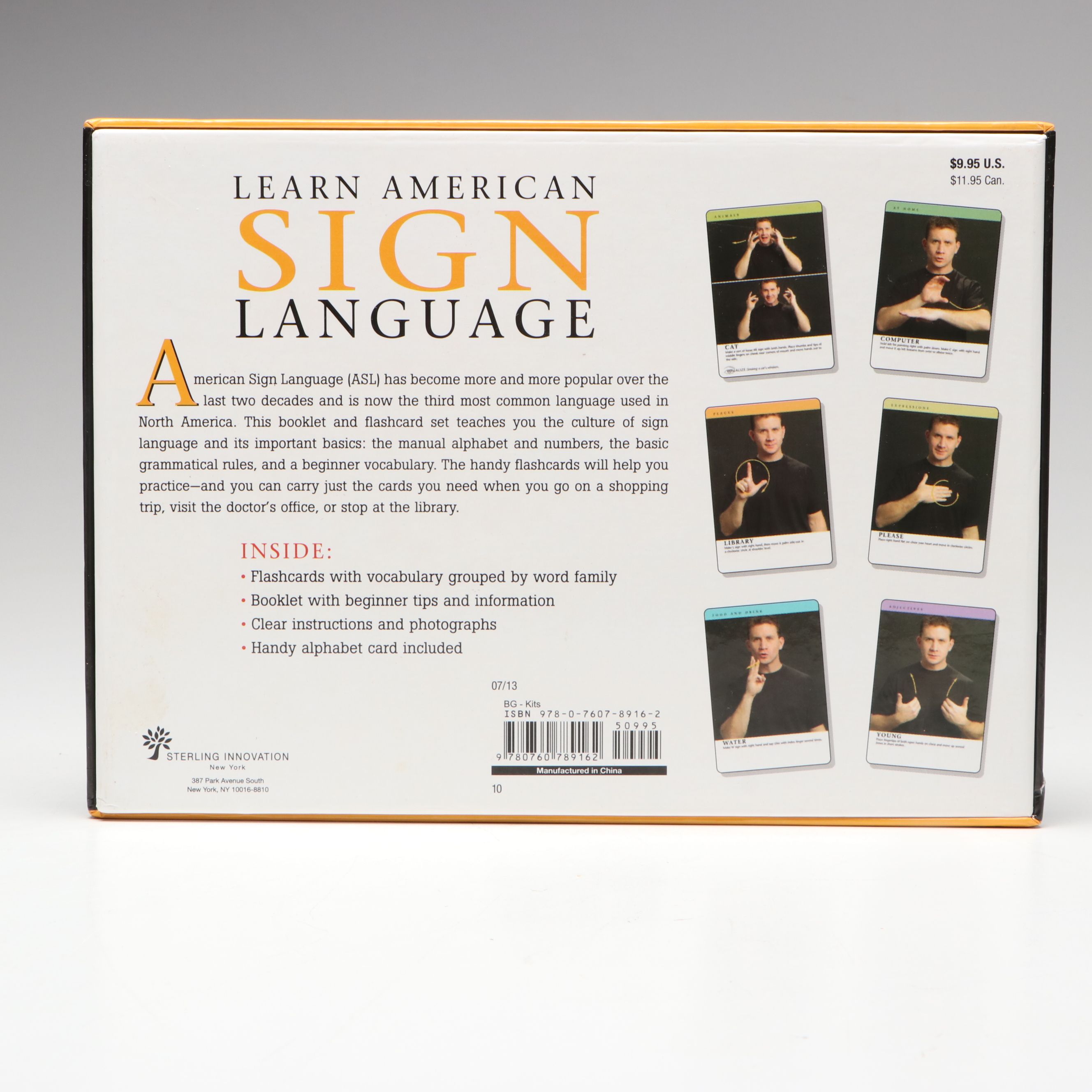 "Learn American Sign Language" Booklet and Flashcard Kit by Arlene Rice, 2013