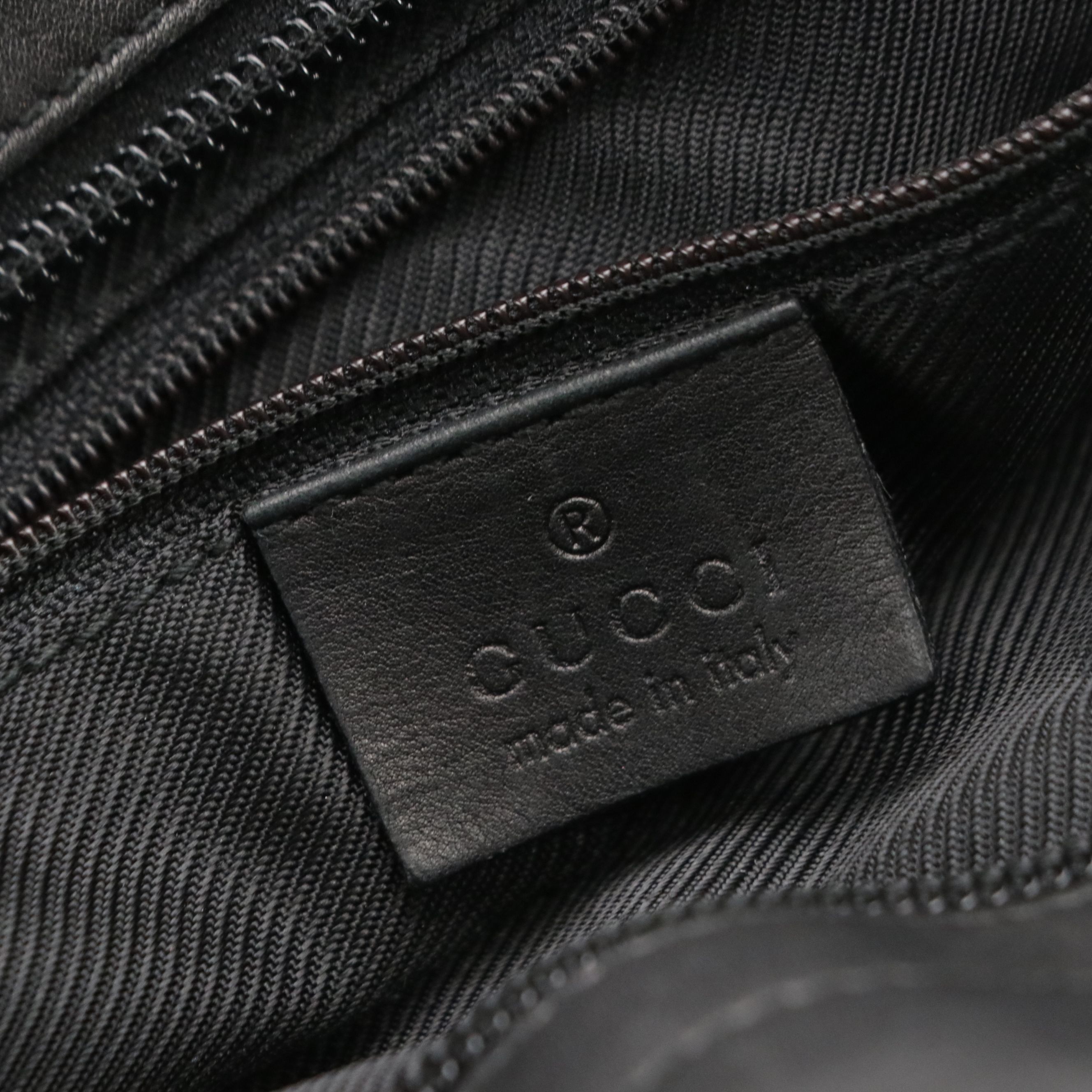 Gucci Black GG Canvas and Leather Zip Tote Bag