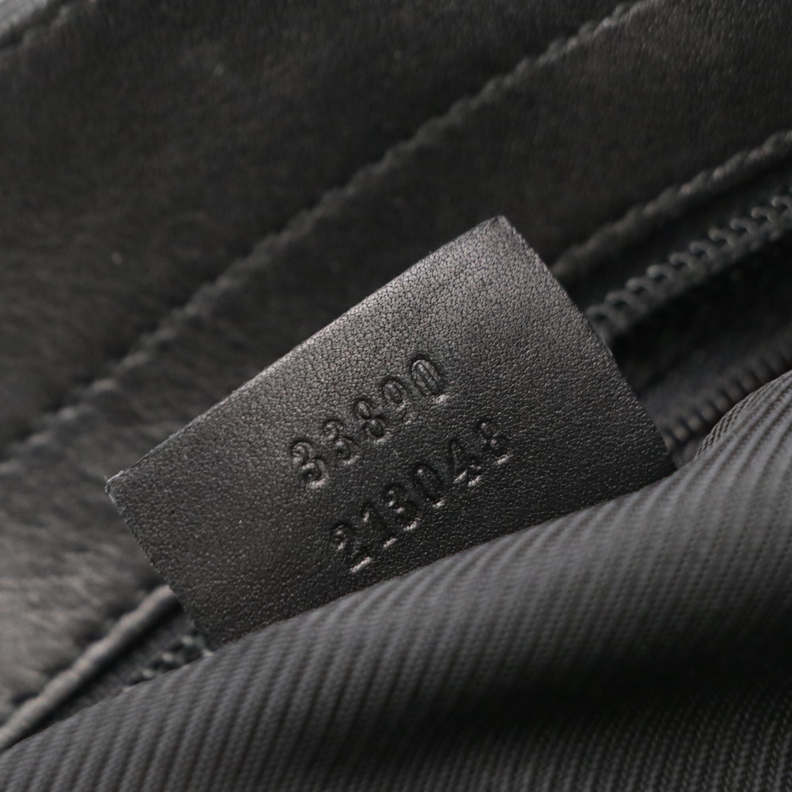 Gucci Black GG Canvas and Leather Zip Tote Bag