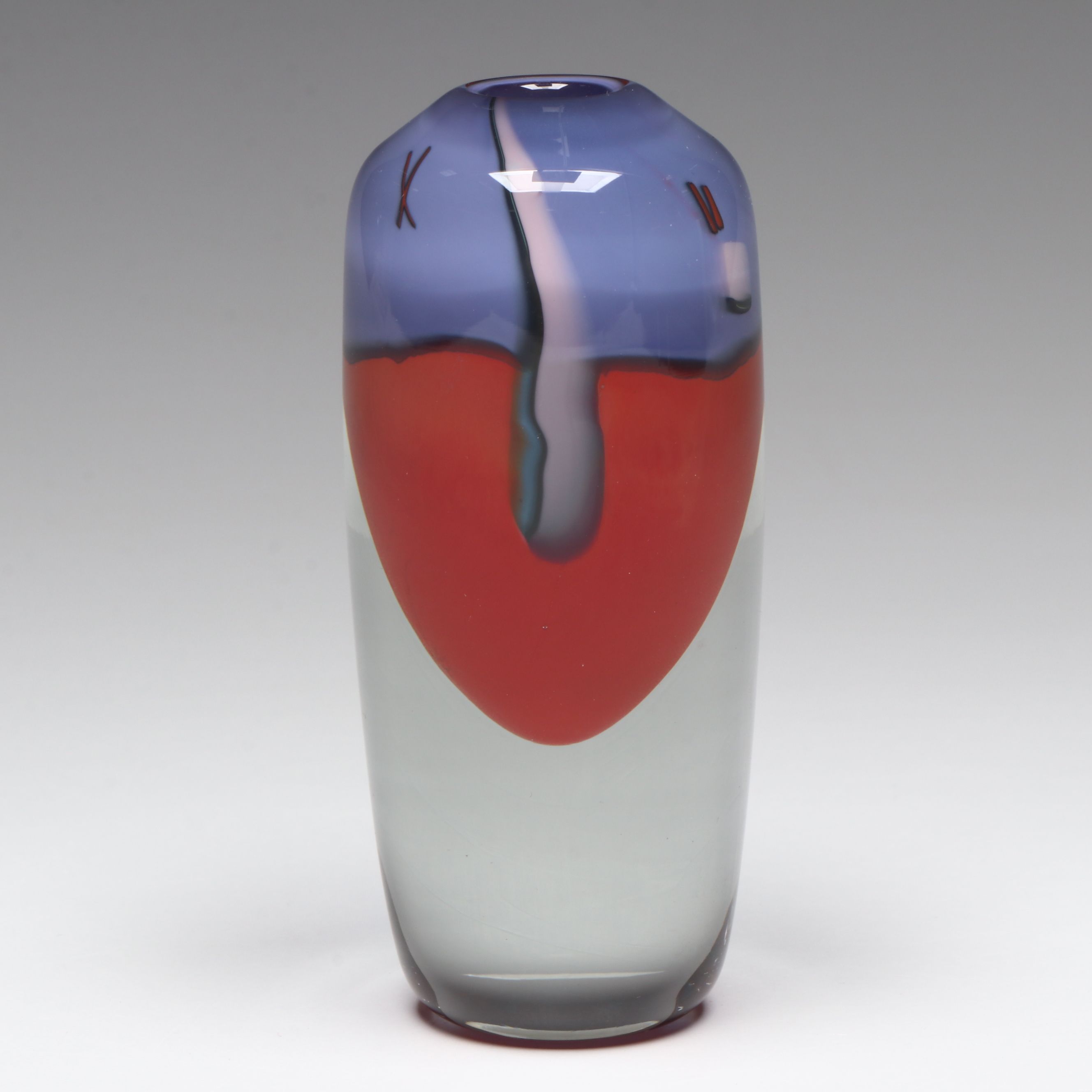 Magdanz Shapiro Art Glass Vase, 1982
