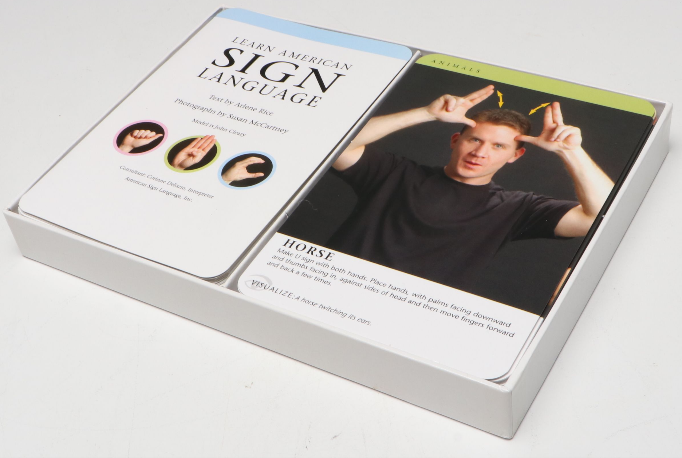 "Learn American Sign Language" Booklet and Flashcard Kit by Arlene Rice, 2013