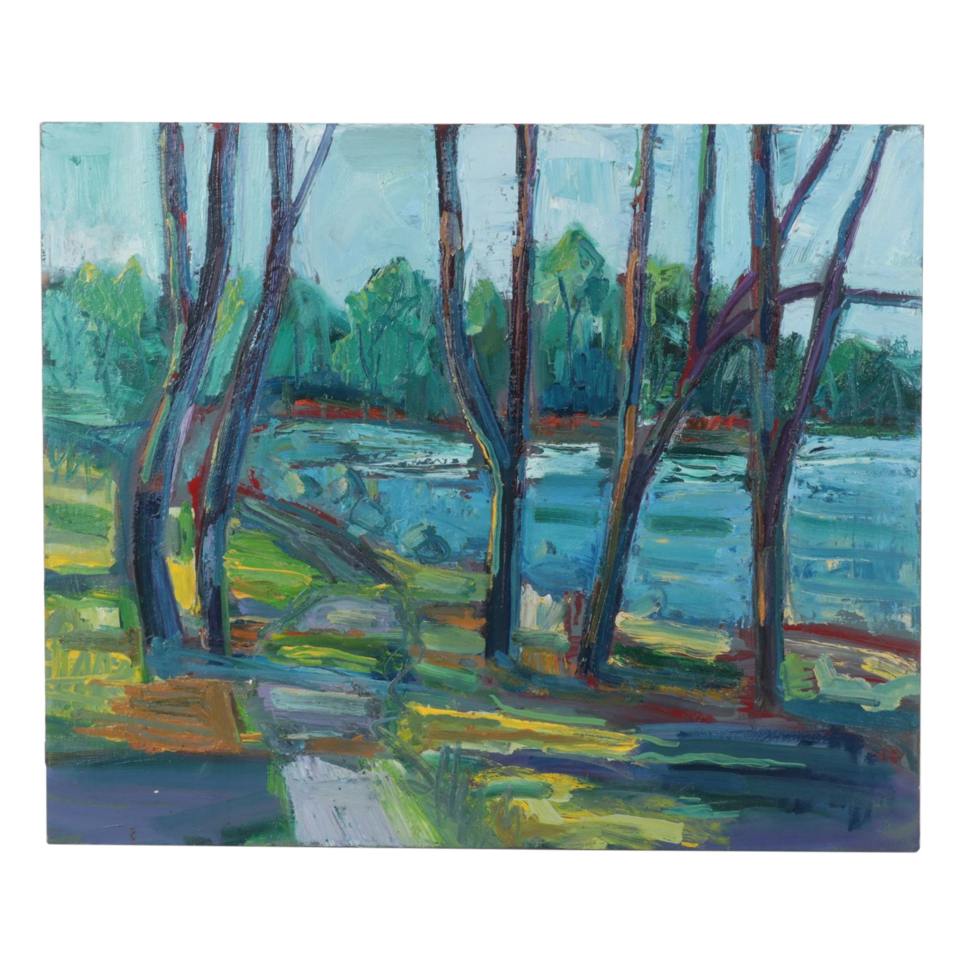 James Hartman Acrylic Painting "Berkeley Marina", 2010