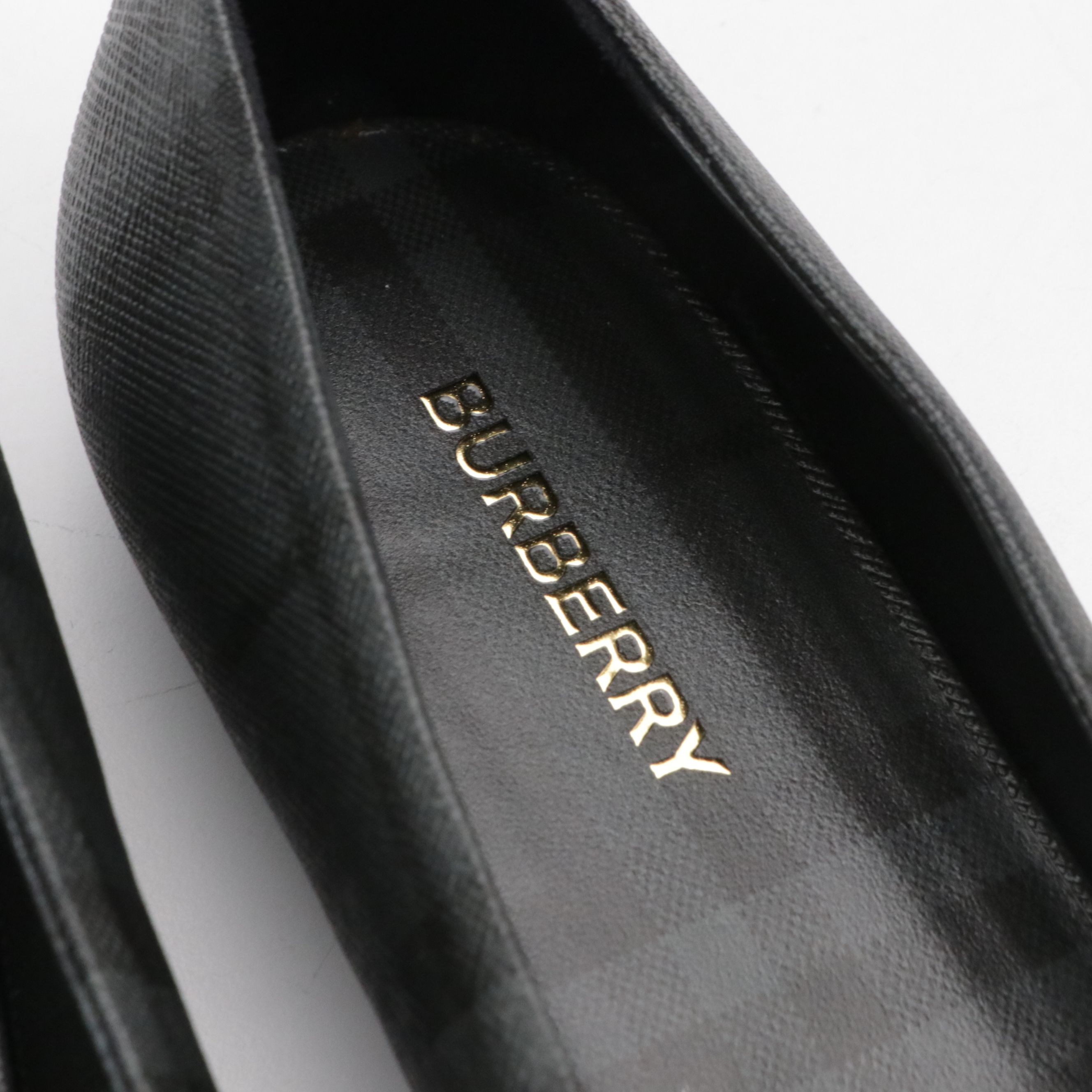 Burberry Madelina Charcoal Vintage Check Point-Toe Ballerina Flats w/ Tag & Box