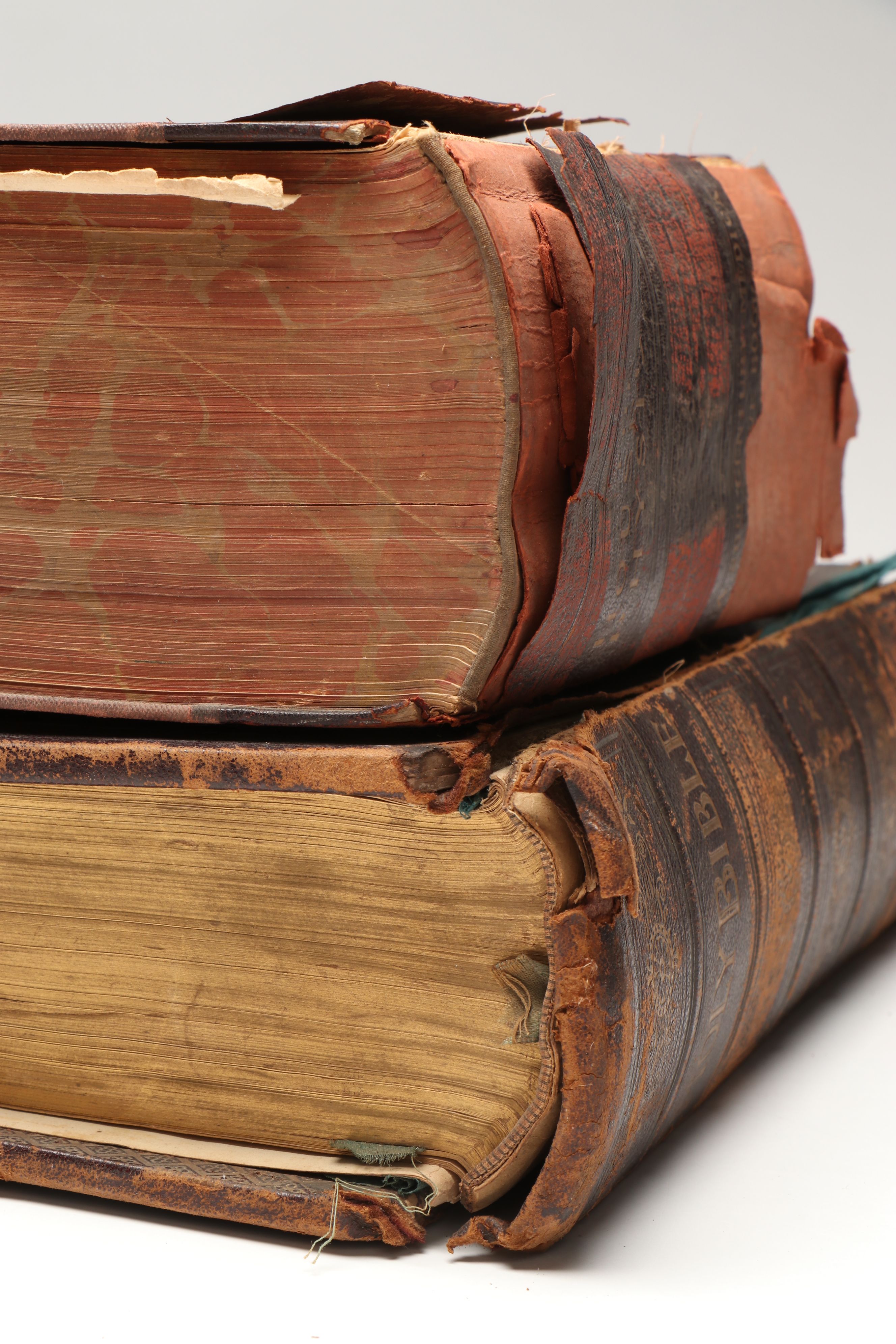 Leather Bound Holy Bible with "Household Physician" by Herbert E. Buffum et al.