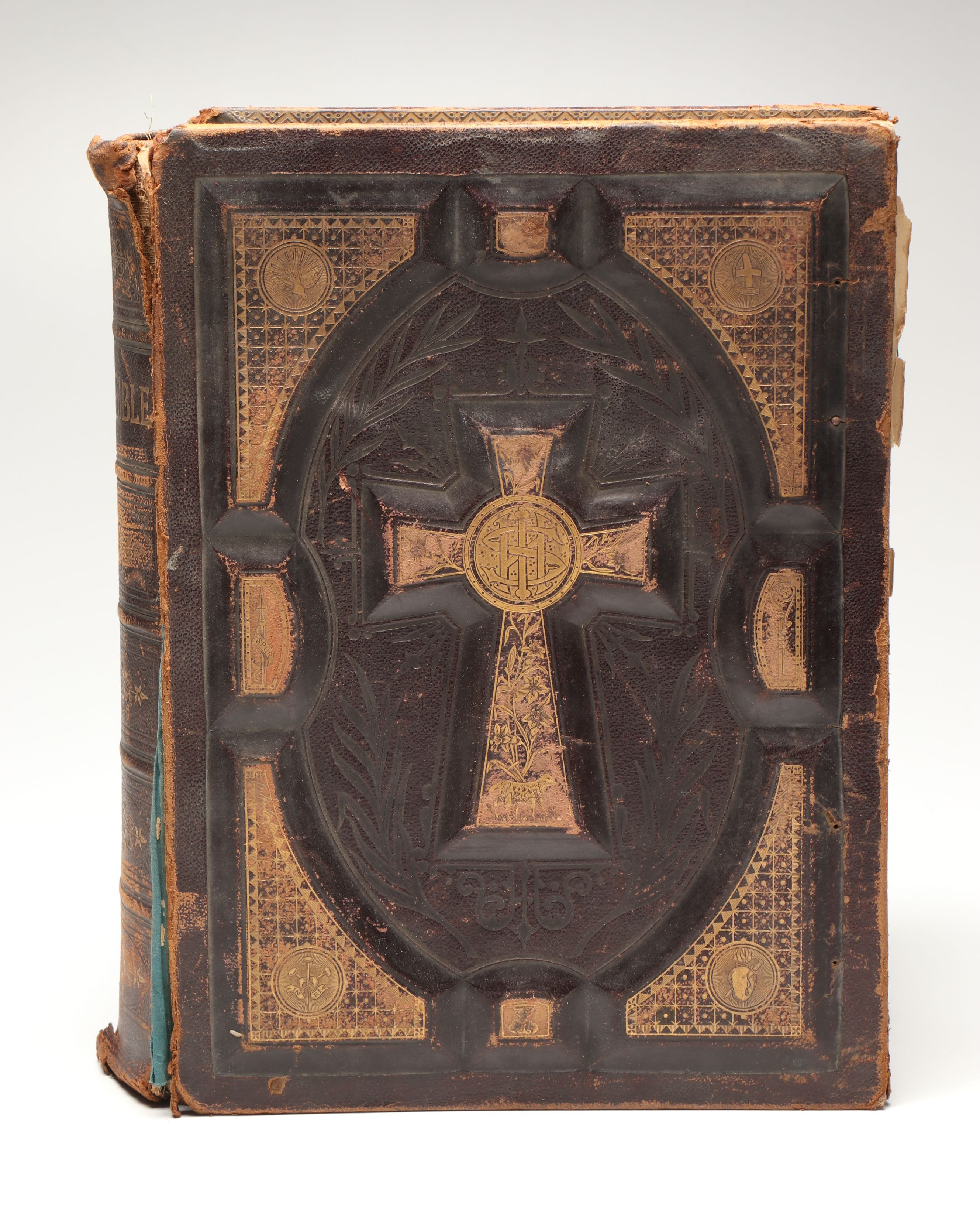 Leather Bound Holy Bible with "Household Physician" by Herbert E. Buffum et al.