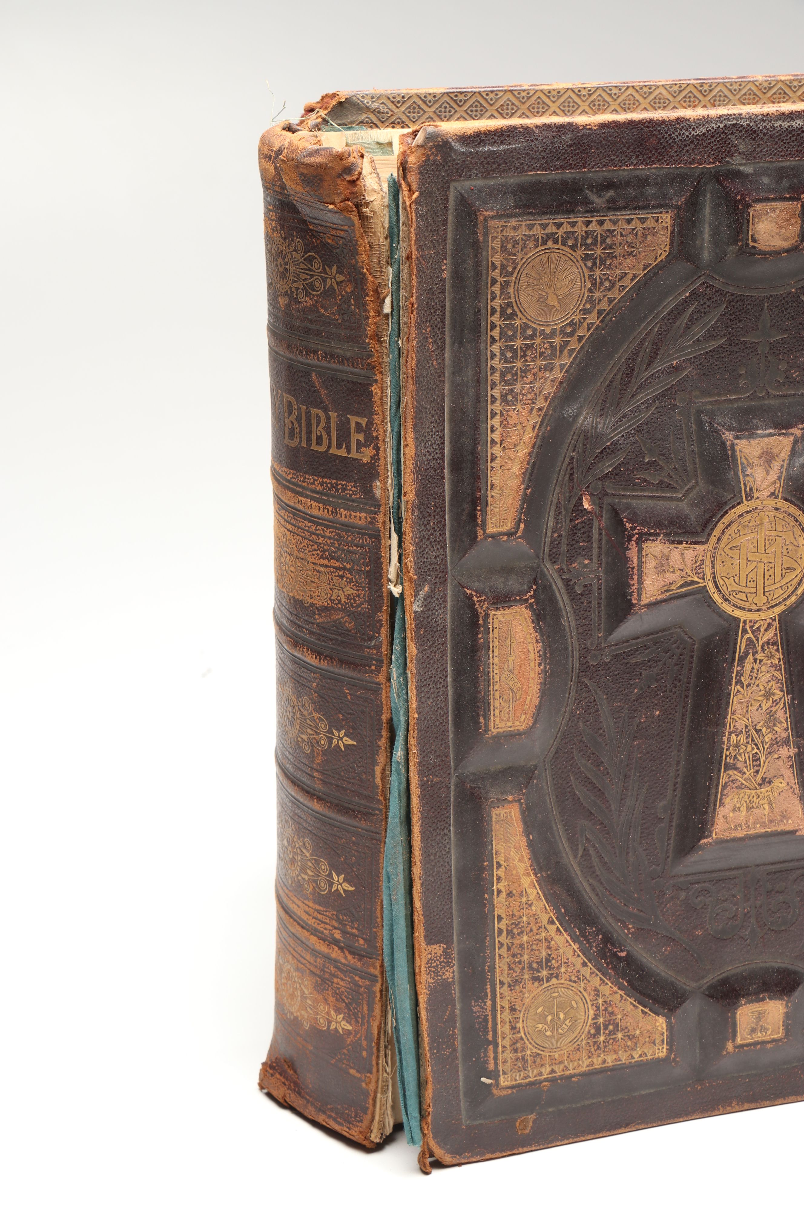 Leather Bound Holy Bible with "Household Physician" by Herbert E. Buffum et al.